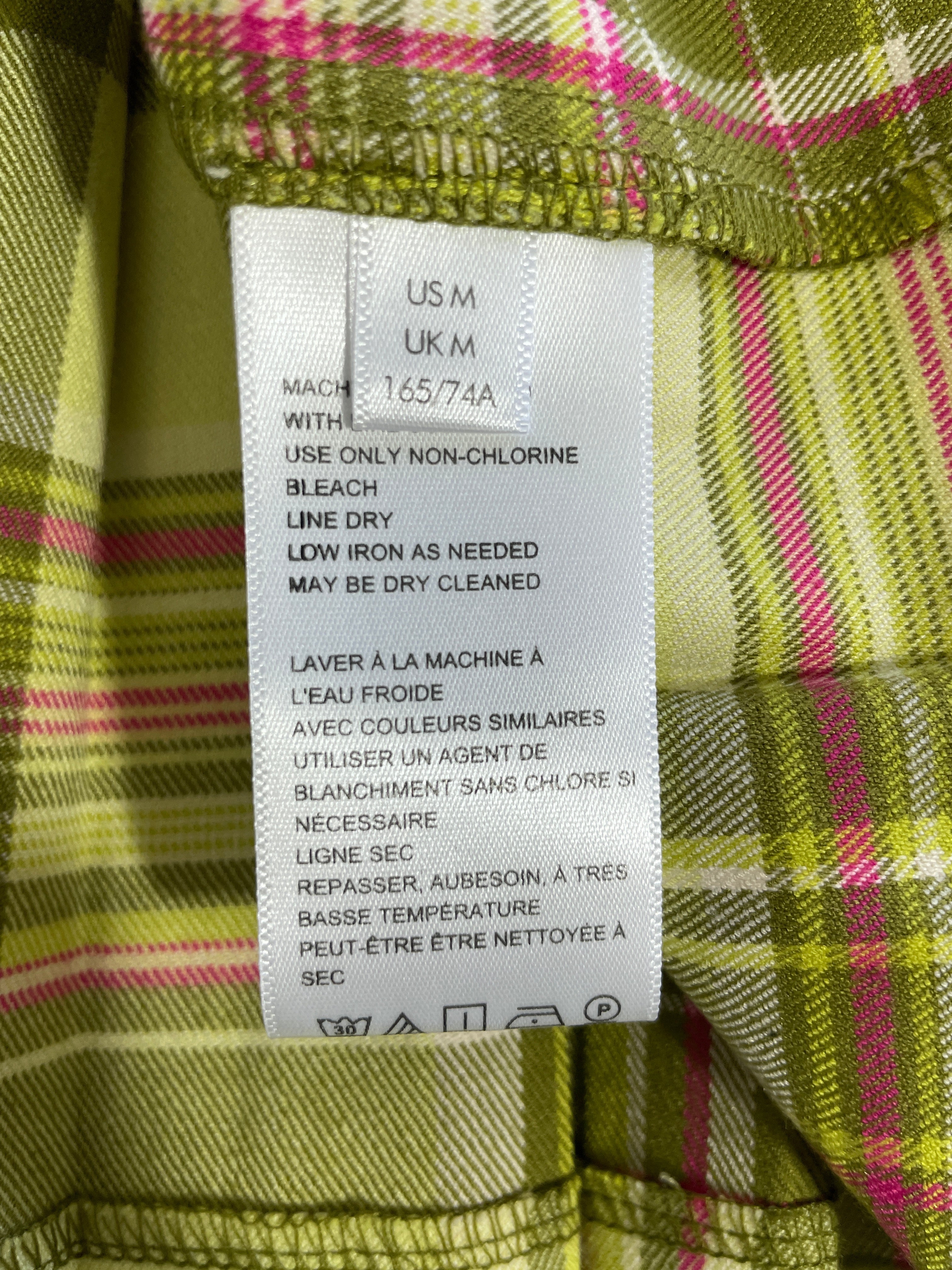 Medium Urban Outfitters Green Pink Plaid Pleated Mini Skirt Size and Care Label