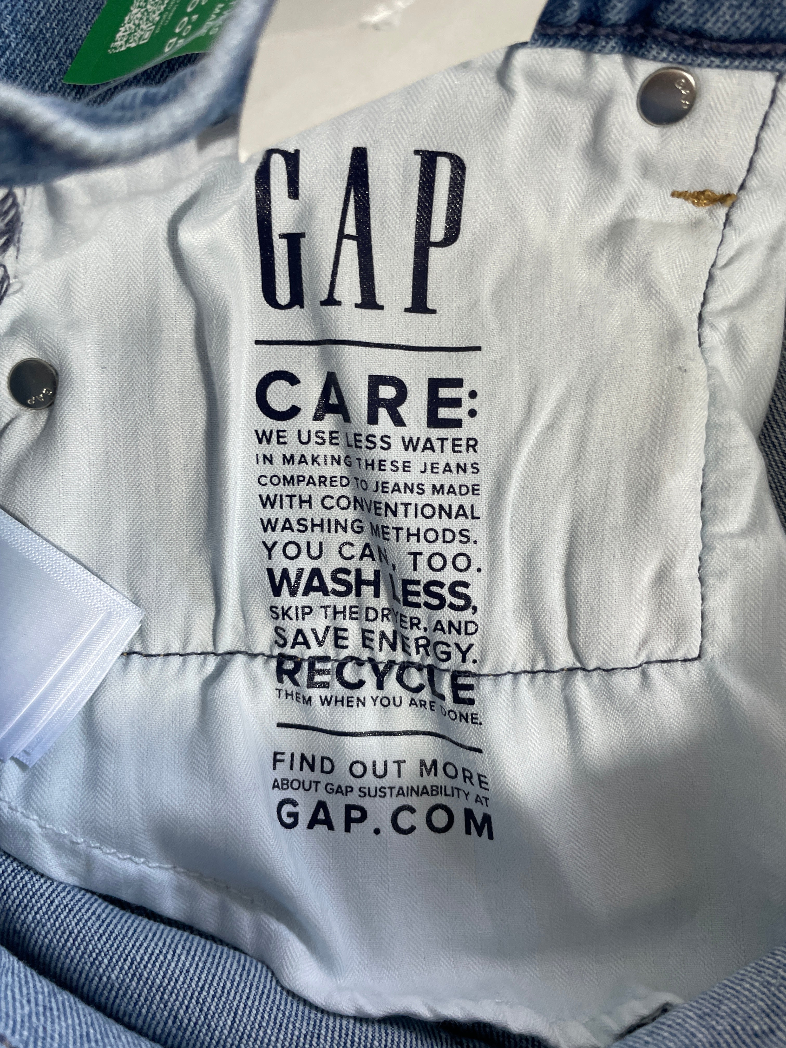 Size 29 Gap High Rise ’90s Straight Jeans Interior Gap Care Branding