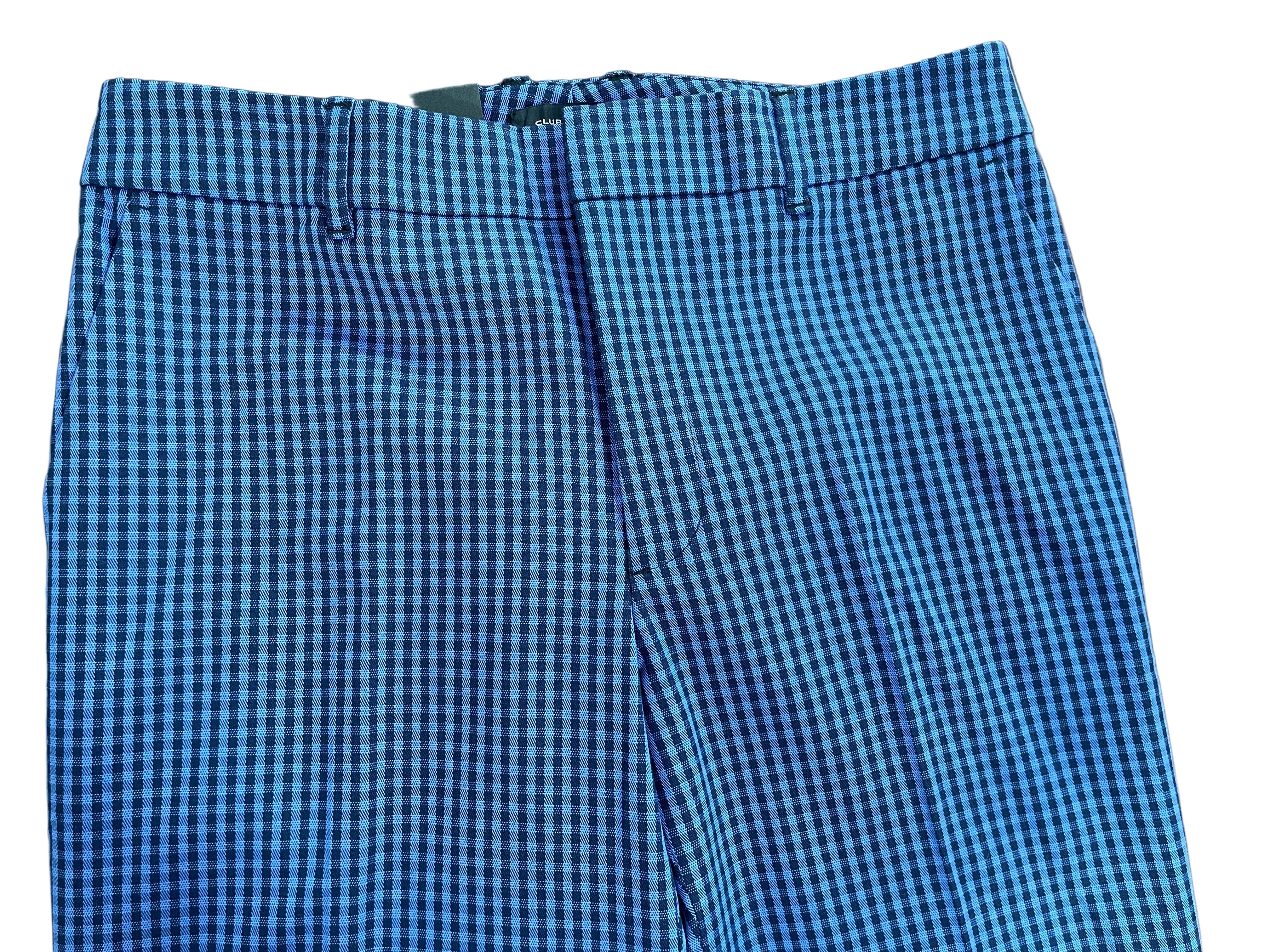 Size 6 Club Monaco Blue Navy Check Slim Crop Pants Front