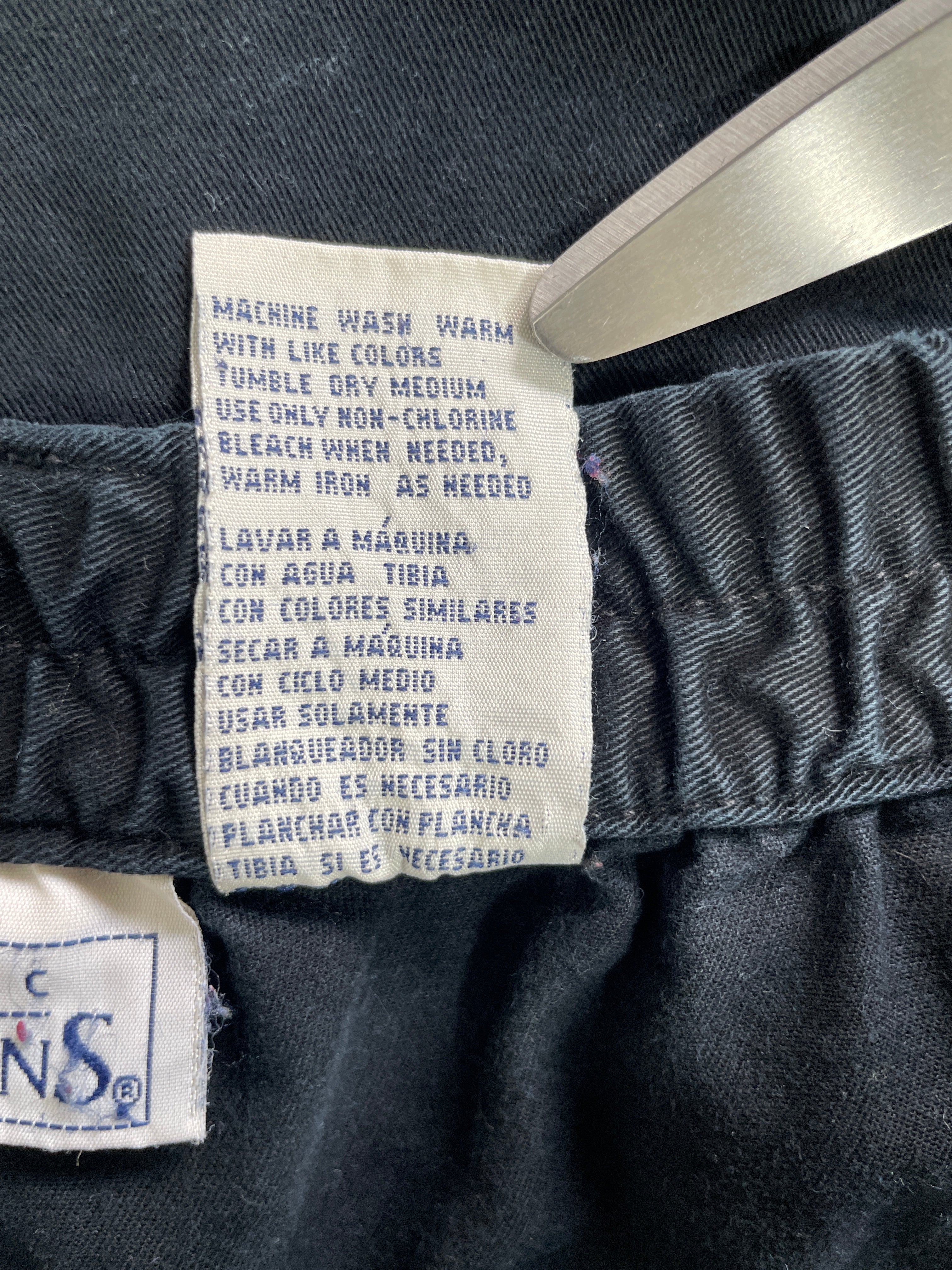 1. Large Vintage Basic Editions Navy Blue Cotton Twill Maxi Skirt Care Label