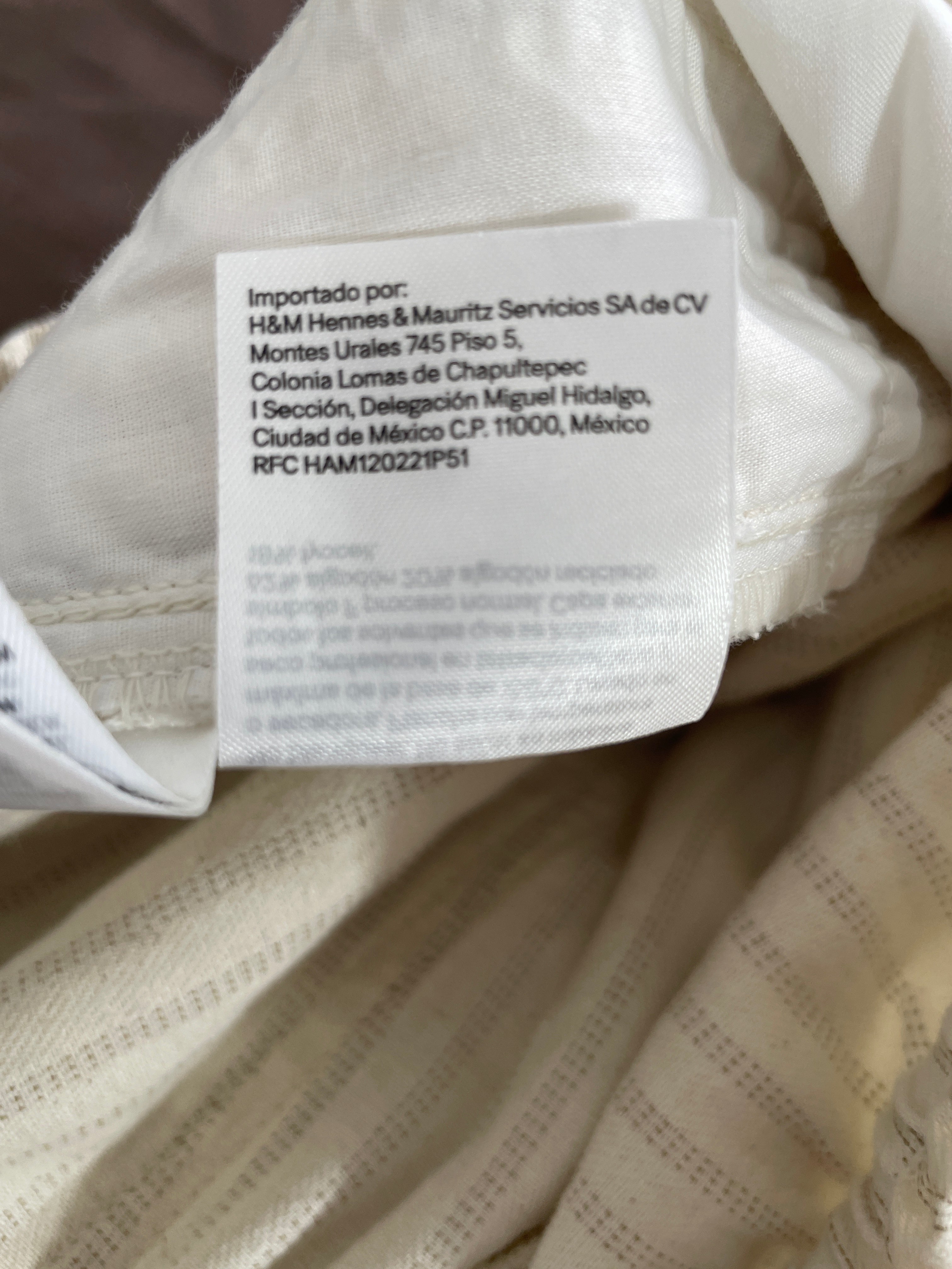 Medium H&M Divided Cream Beige Pinstripe Wide Leg Pants Product Label