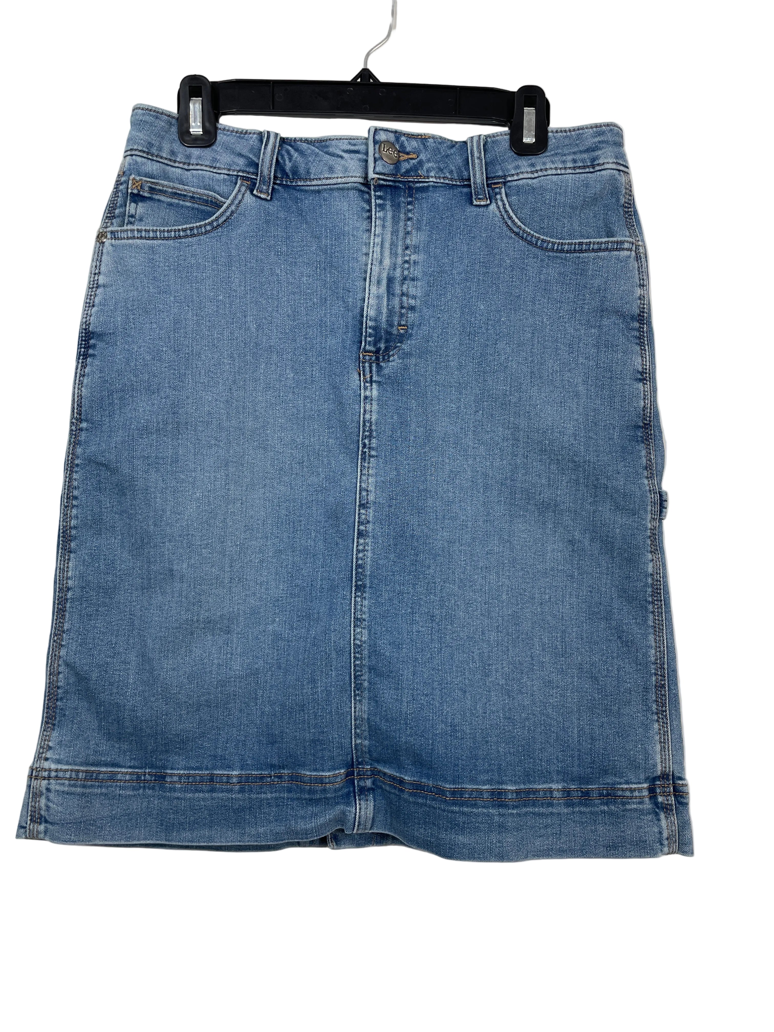 Size 12 Lee Workwear Blue Carpenter Denim Skirt Front