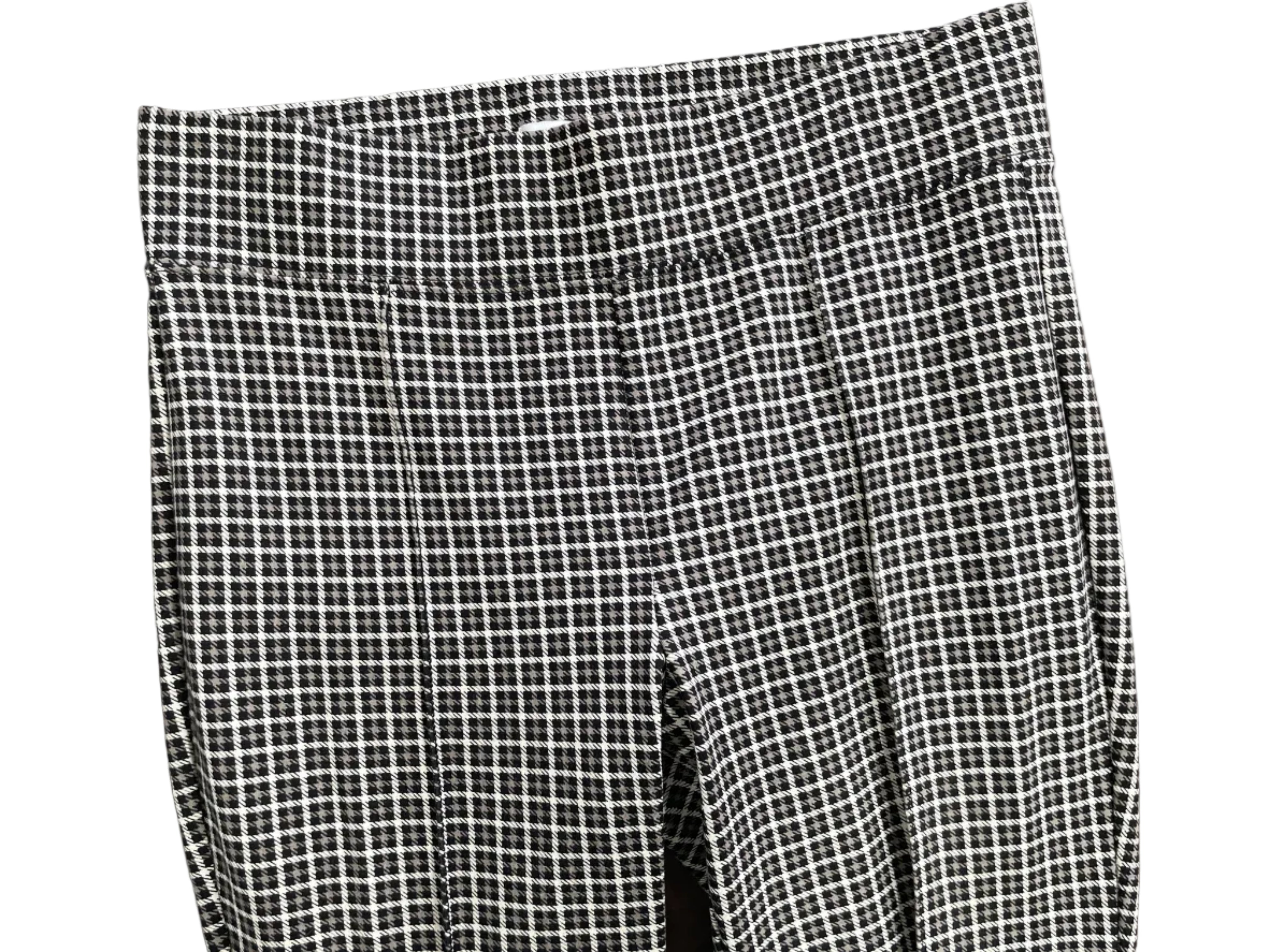 Size S Old Navy Stevie black white houndstooth stretch pants leg and hem details