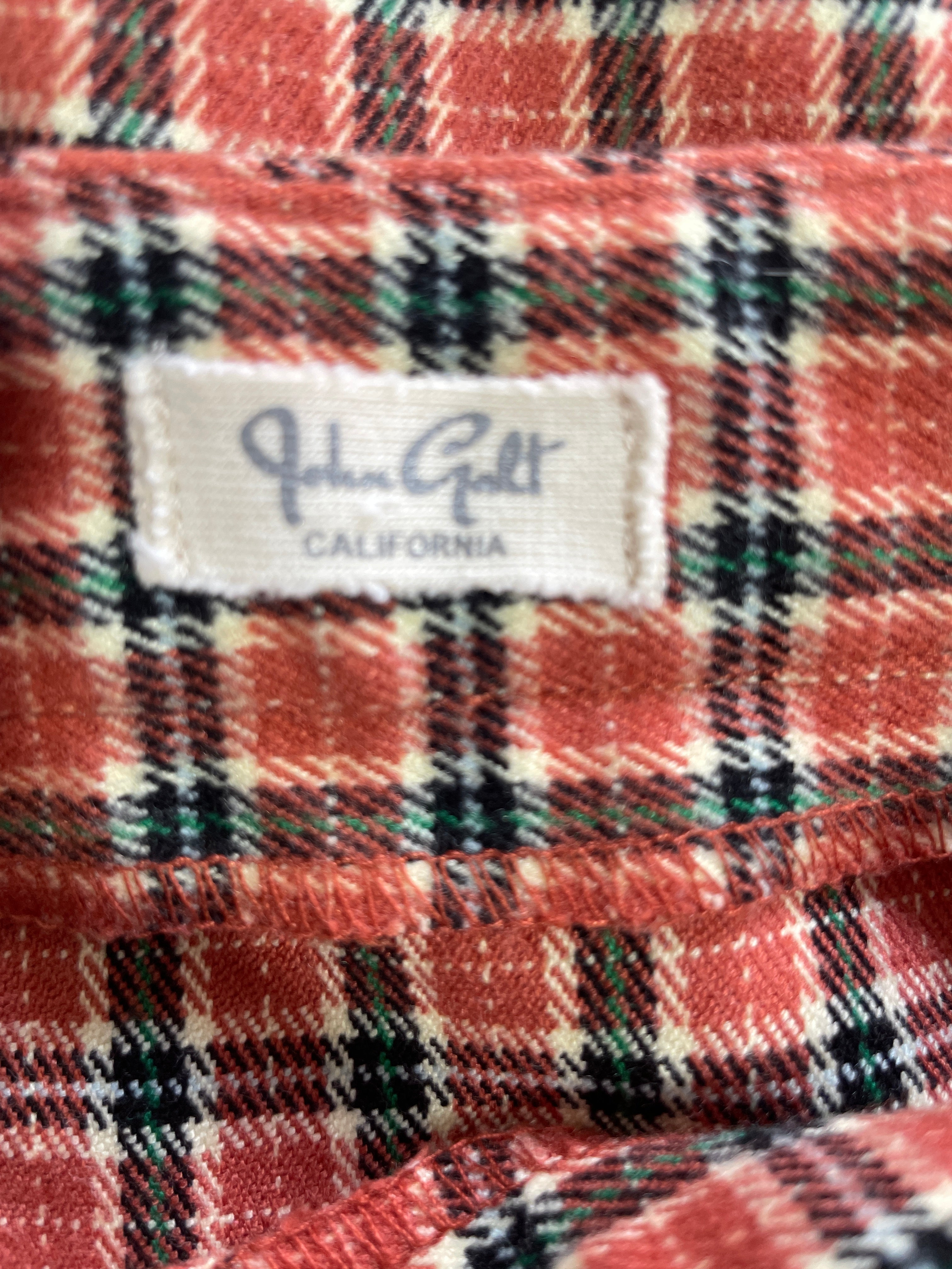 Small J. Galt California red plaid mini skirt brand label