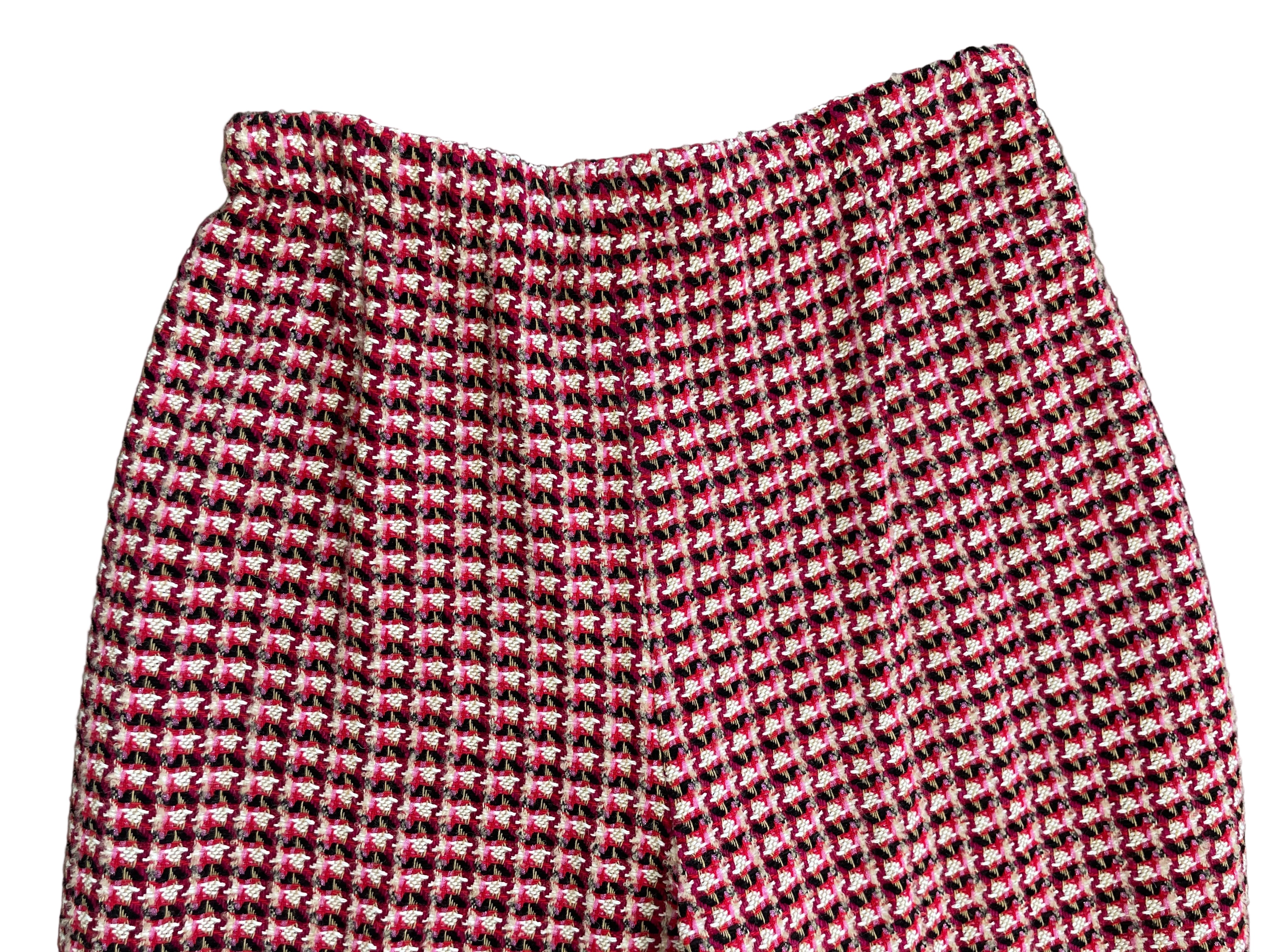 Maje multicolour bouclé wide leg pants available XS and Medium elastic waistband detail