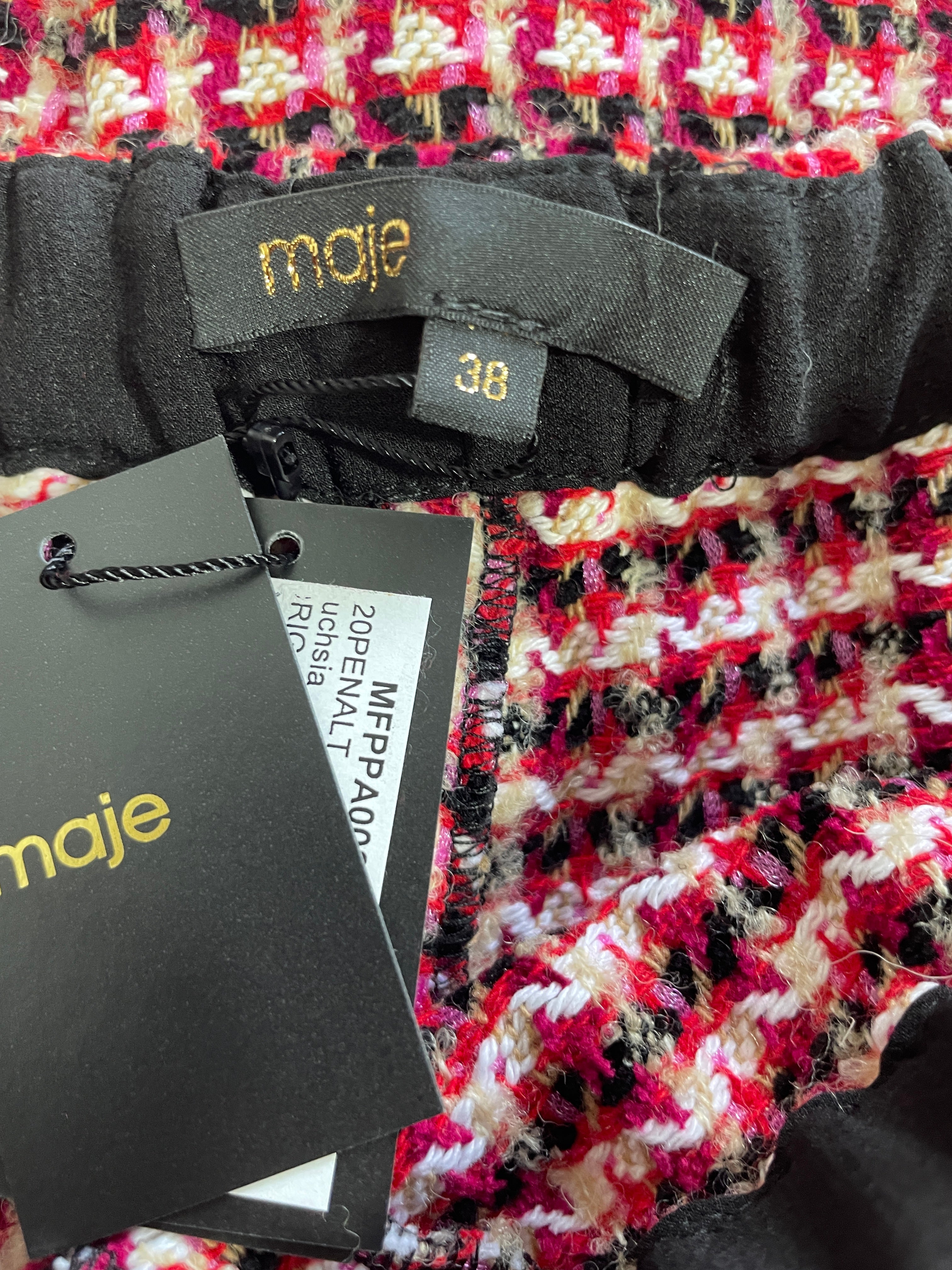 Maje multicolour tweed pants available XS and Medium original brand and size tag