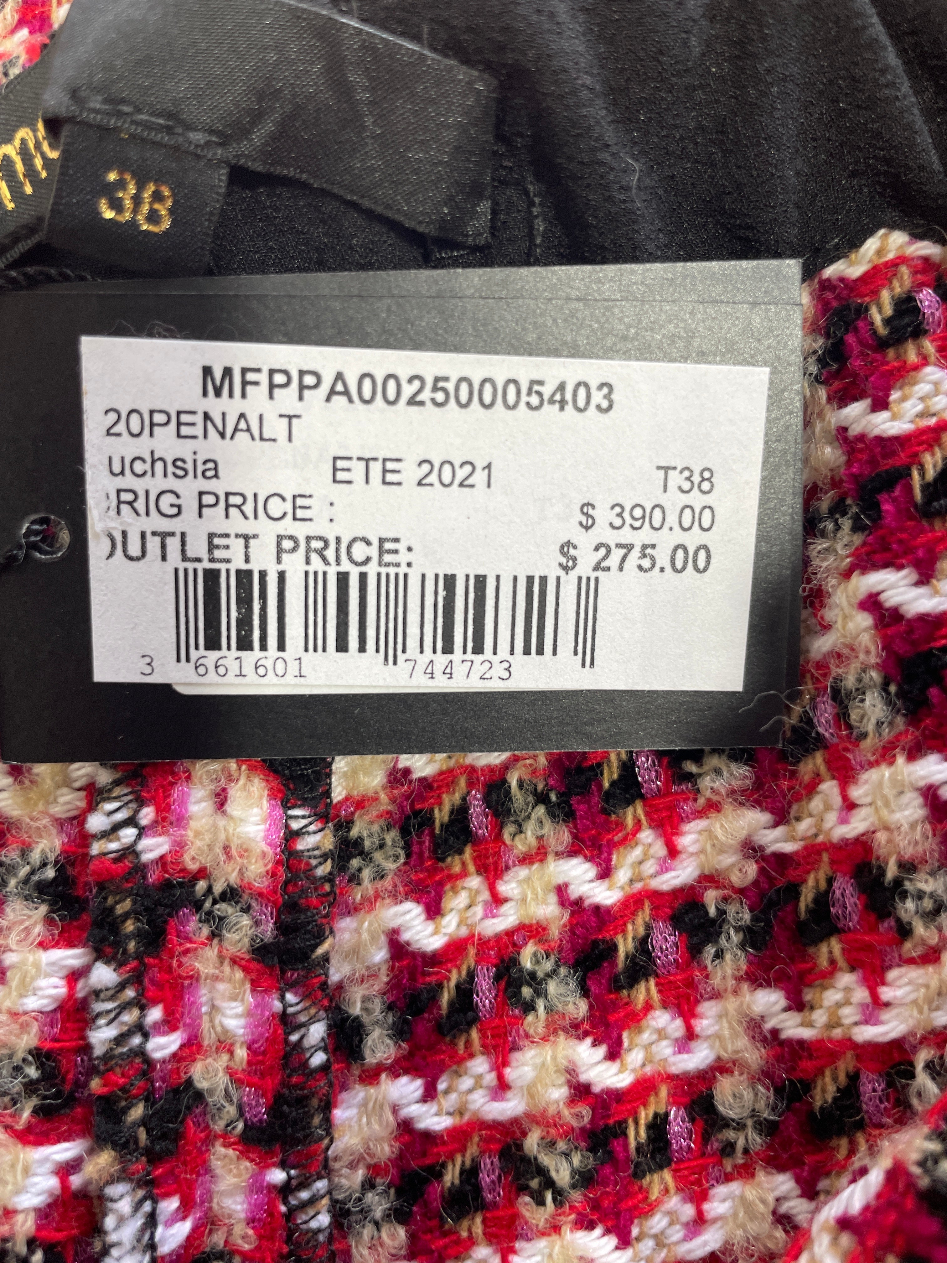 Maje multicolour tweed wide leg pants available XS and Medium original $390 retail tag