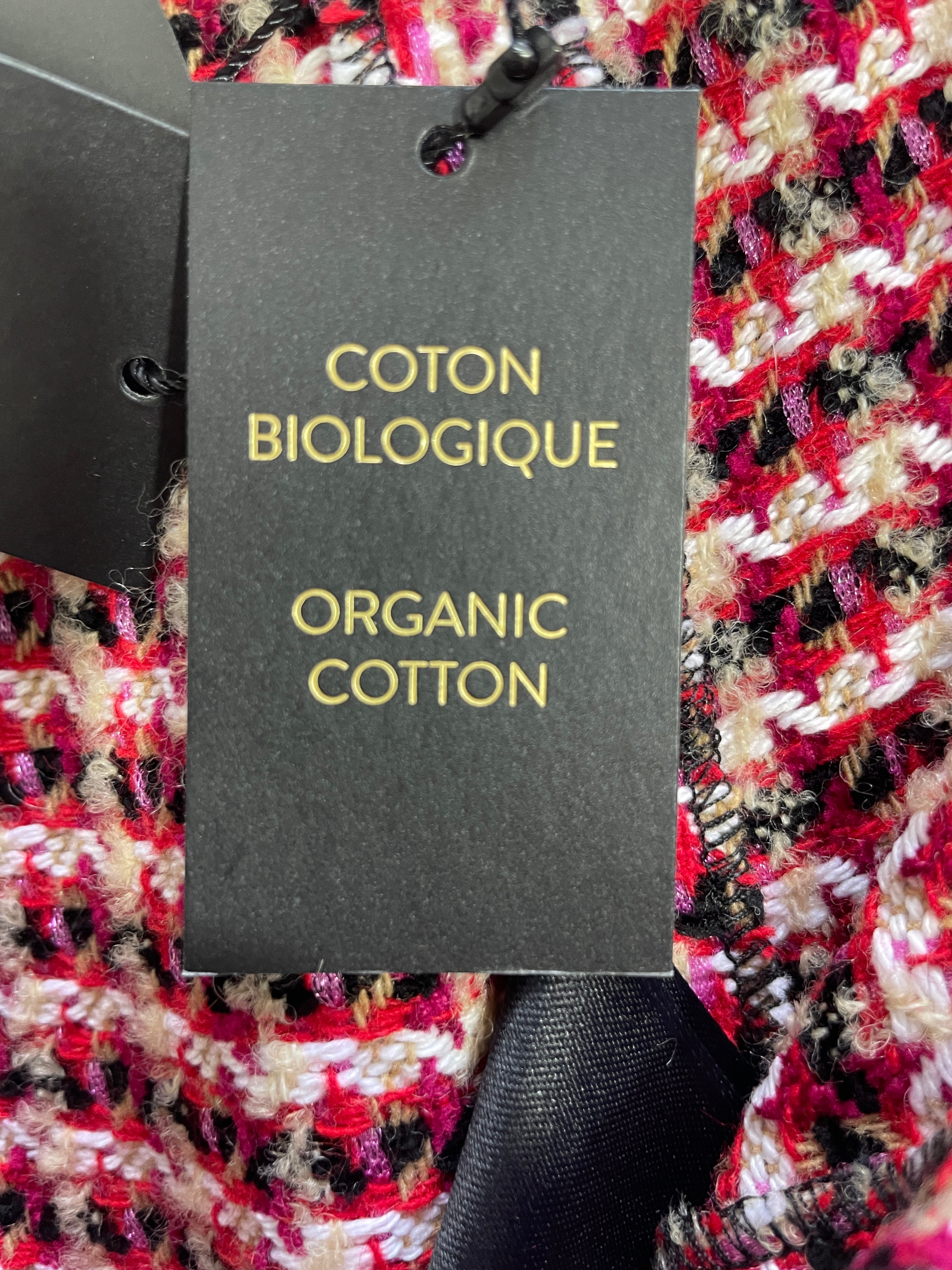 Maje multicolour organic cotton tweed pants available XS and Medium fabric hangtag