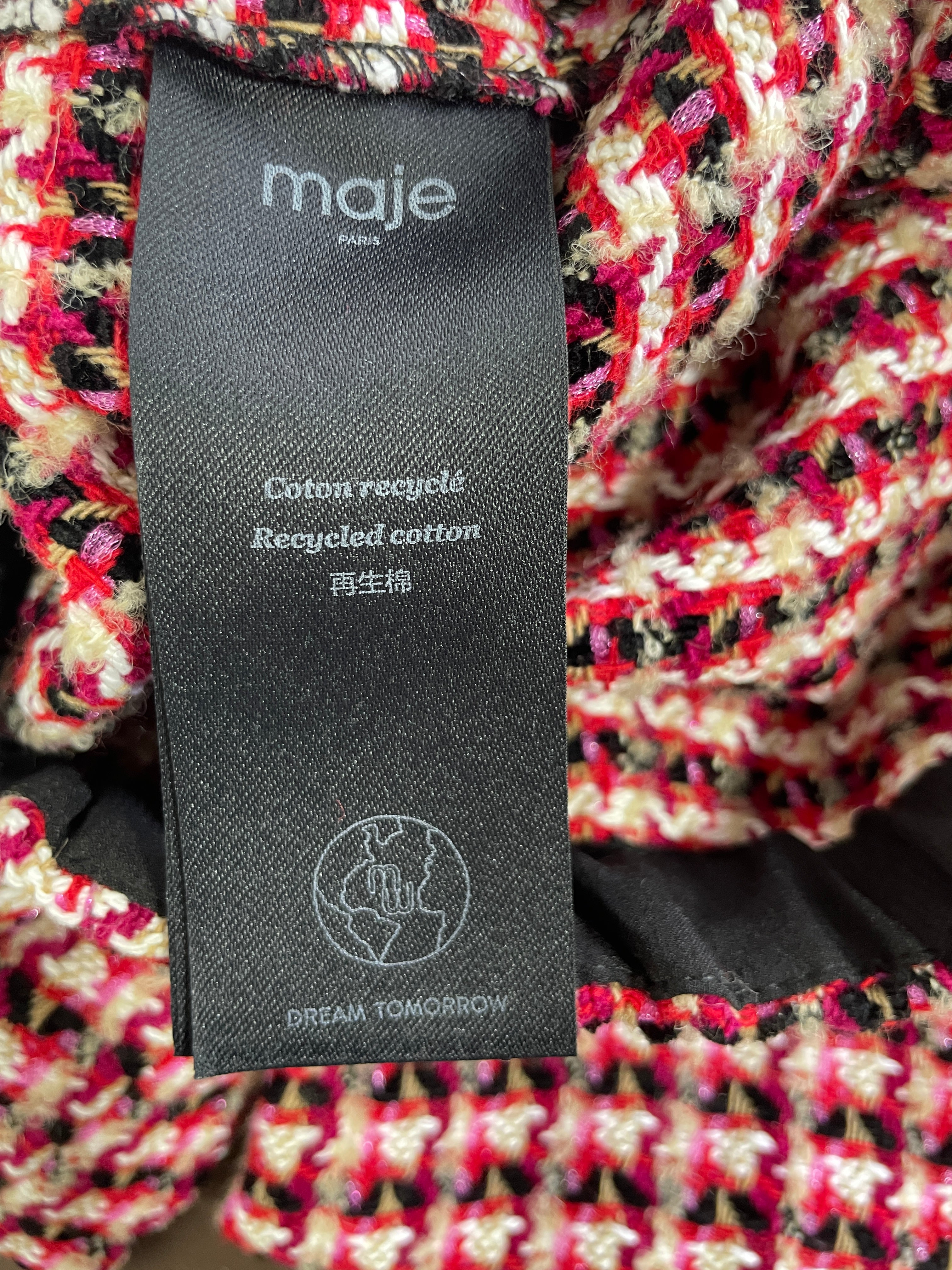 Maje multicolour wide leg pants available XS and Medium garment care label