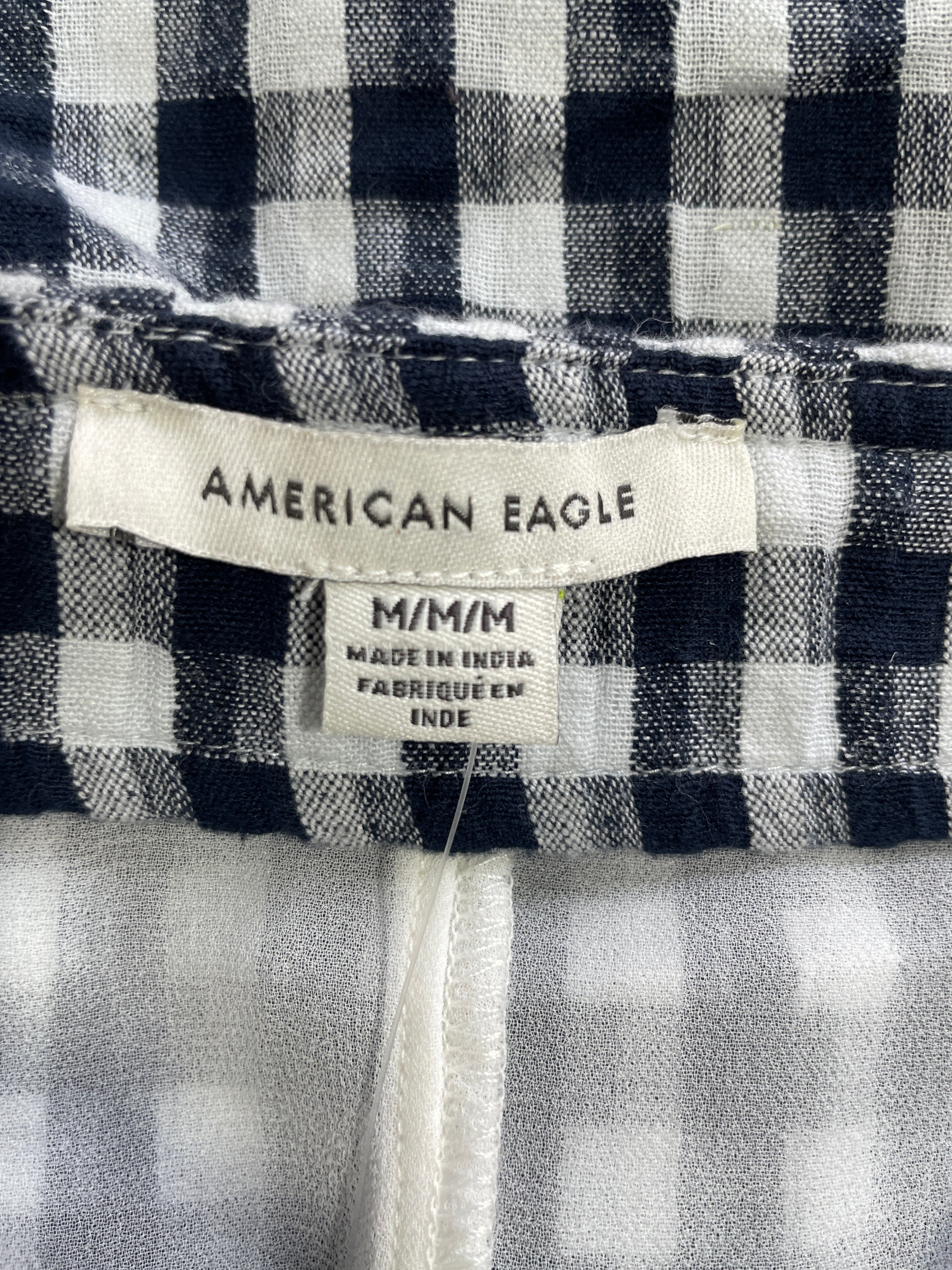American Eagle Gingham Check Mini Skirt Medium Brand Label Made in India