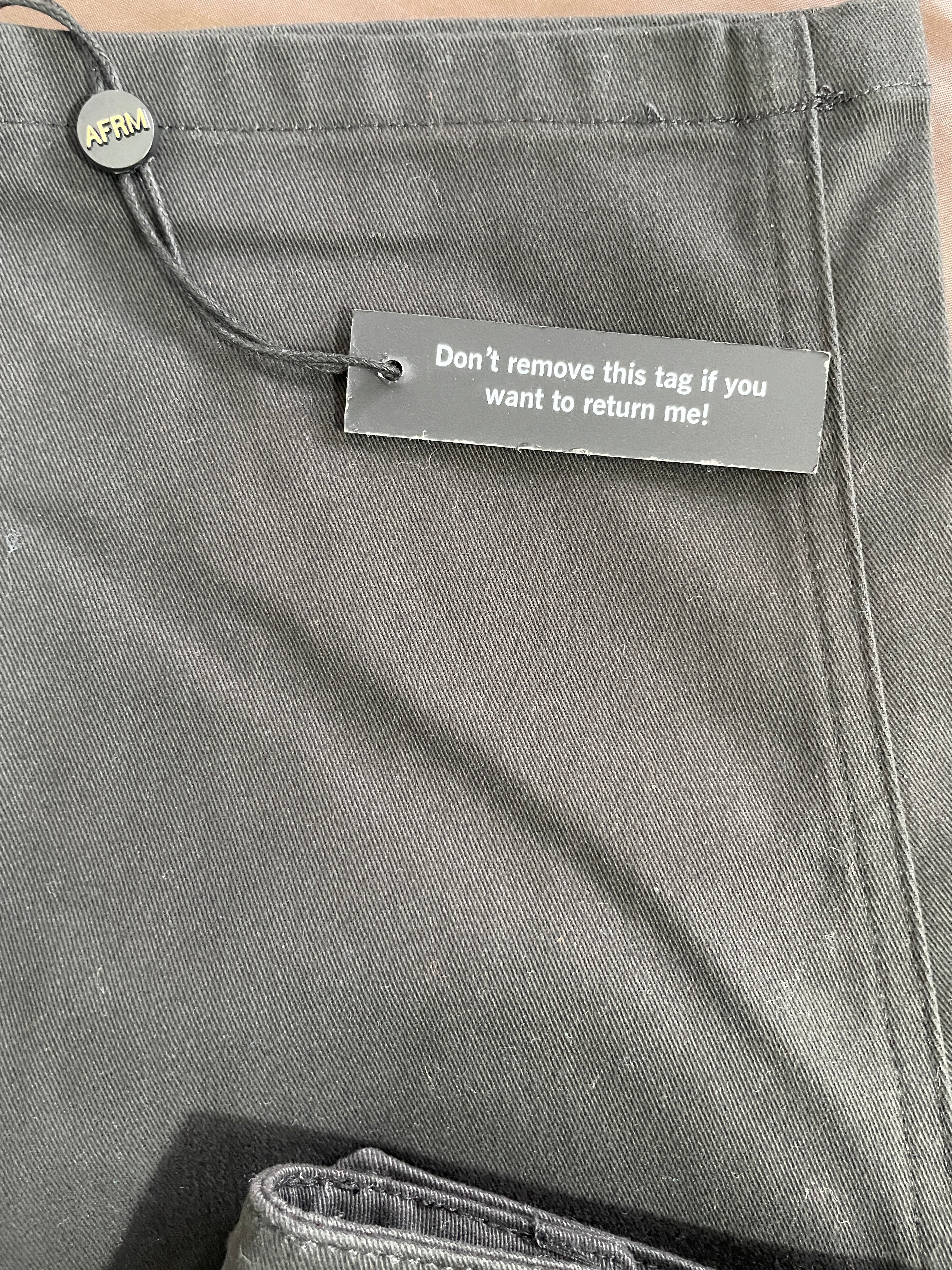 1. AFRM black fitted capri pants original attached return tag