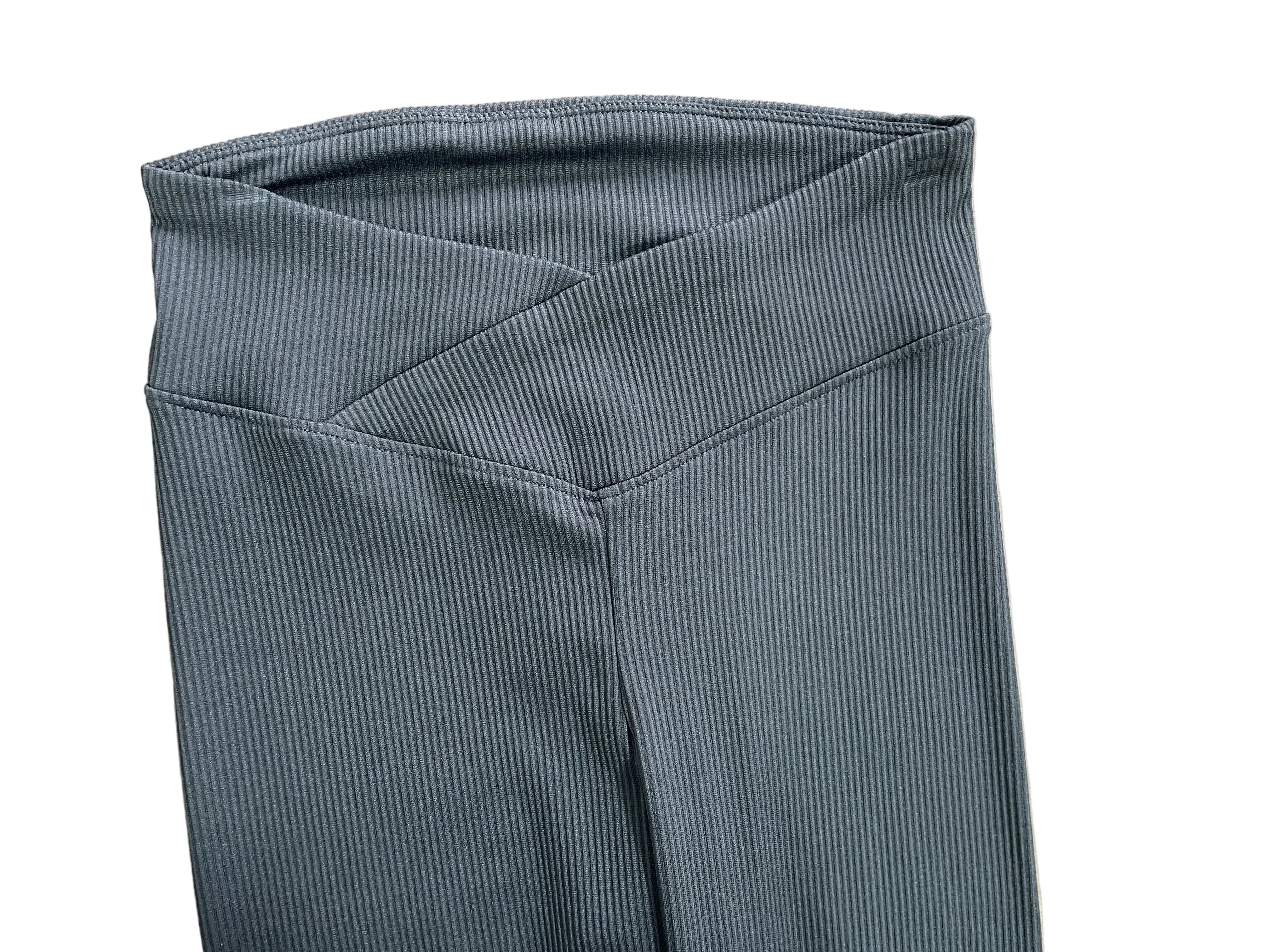 Size S H&M Divided charcoal grey leggings V-shaped crossover waist front detail