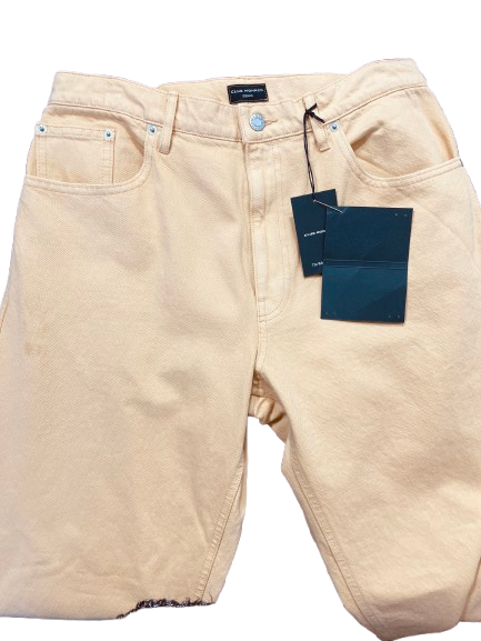 Club Monaco mustard yellow Relaxed Slim jeans front waistband with original tags attached