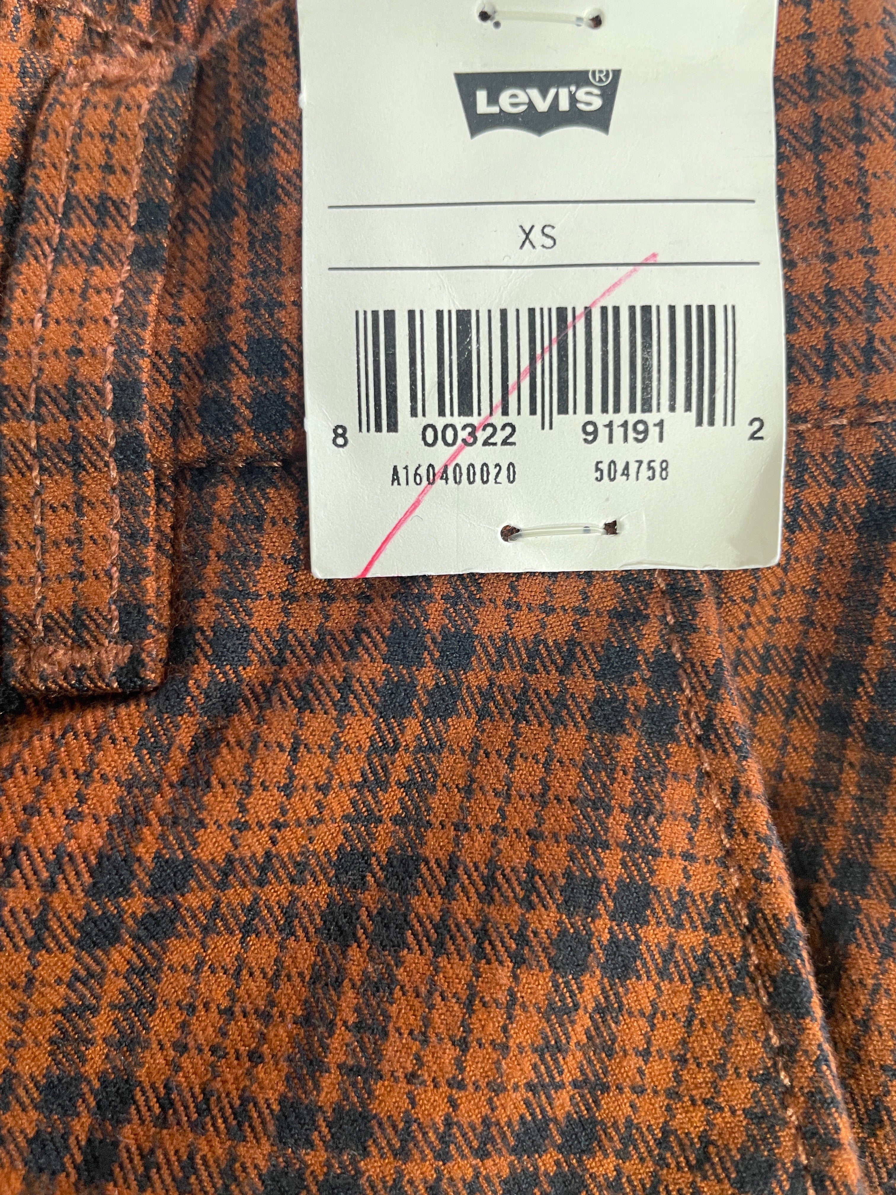 Levi's Math Club Slacks XS size tag and product barcode