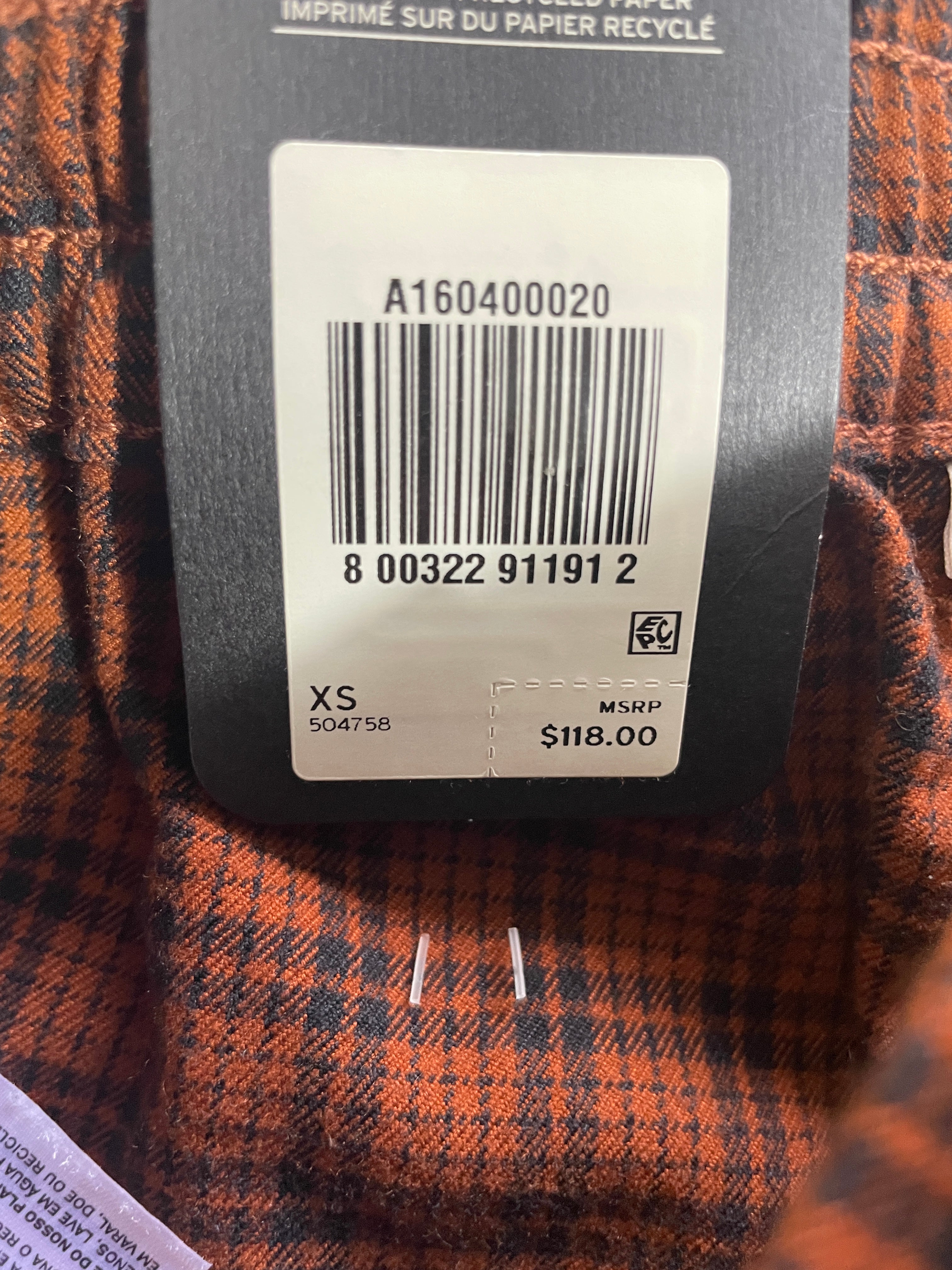 Levi's Math Club Slacks original $118 Canadian retail price tag