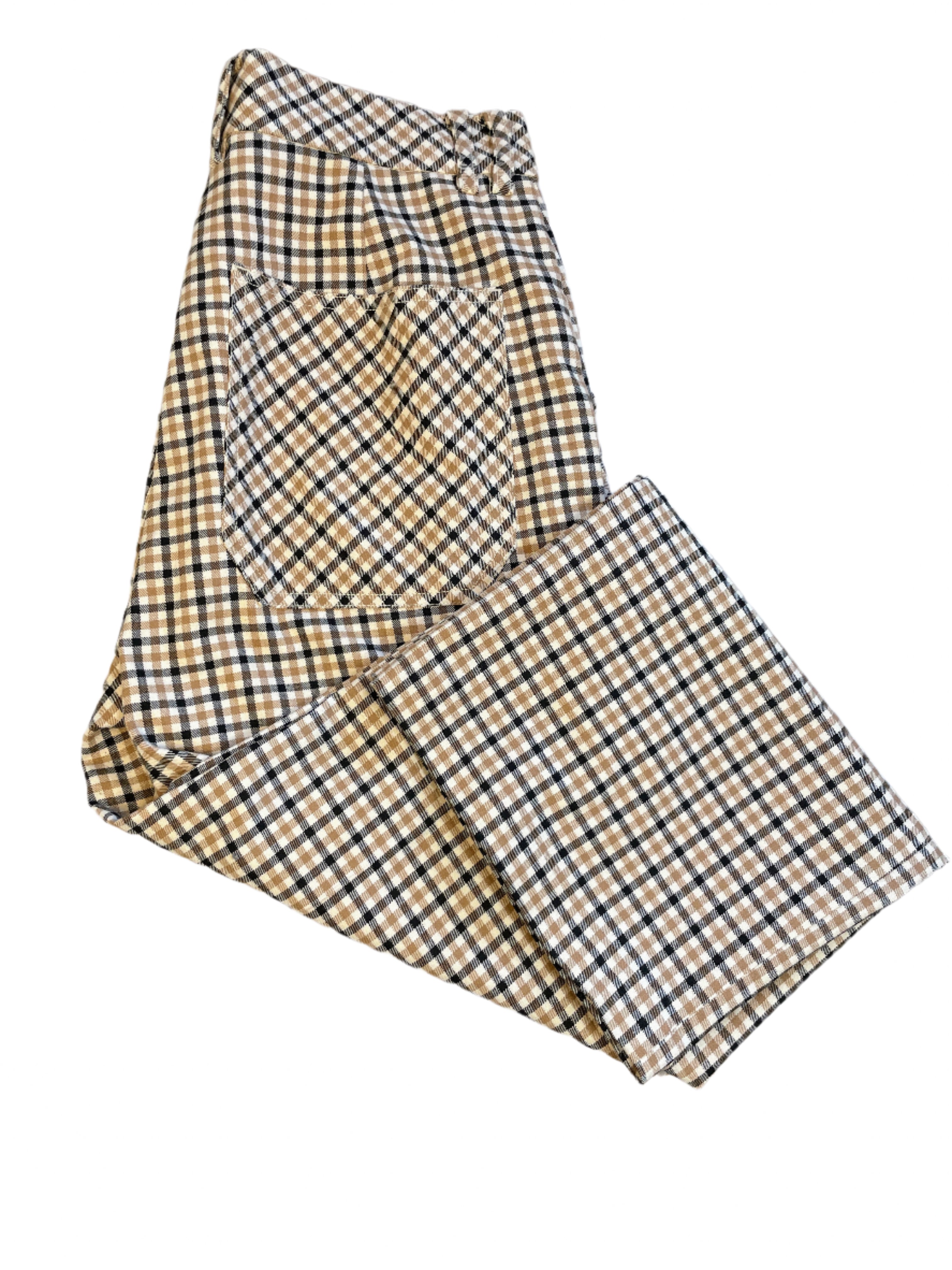 Simons Twik plaid wide leg pants with large patch pockets, size 11,