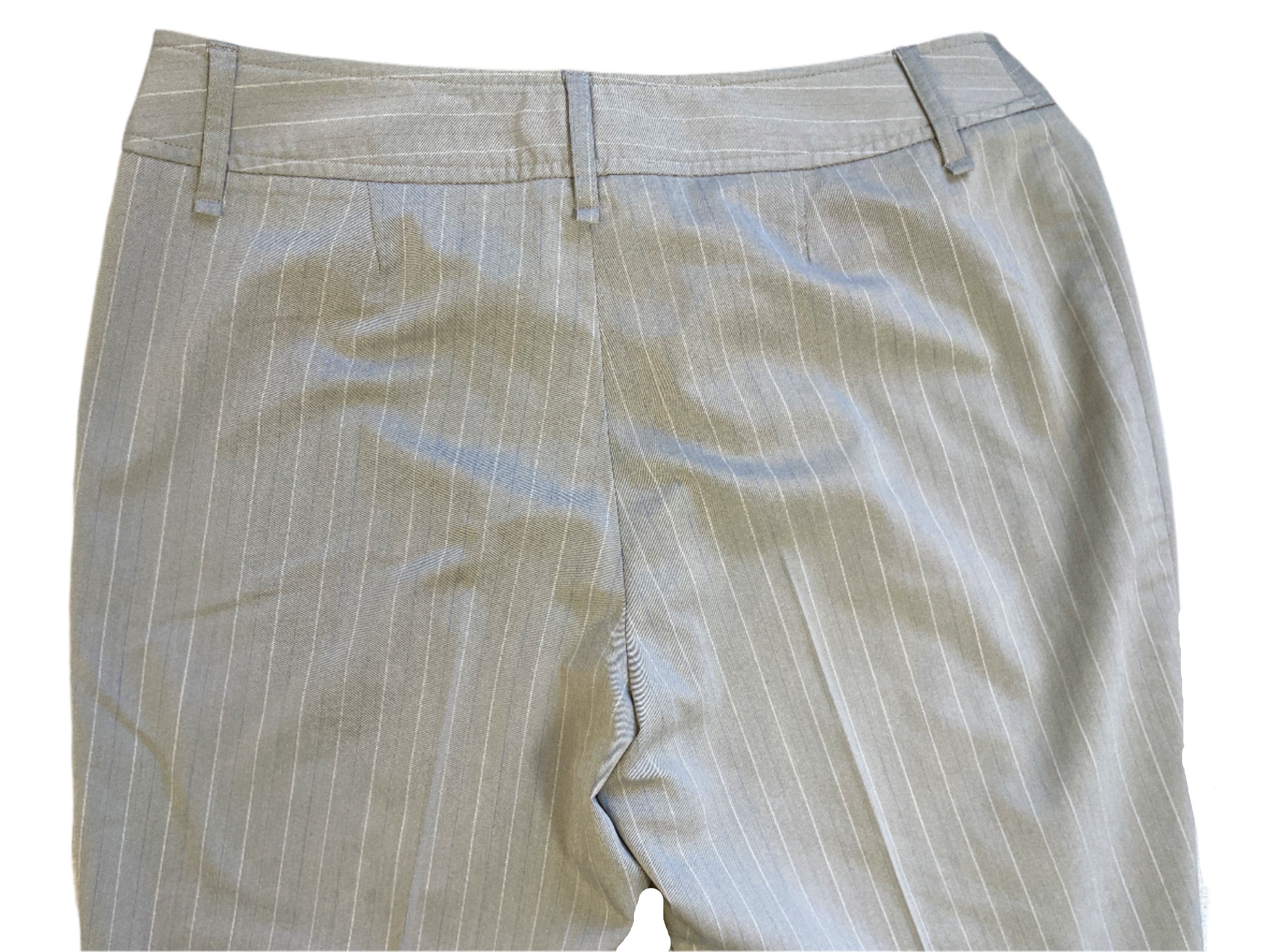 Grey pinstripe wide-leg dress pants by Jacob