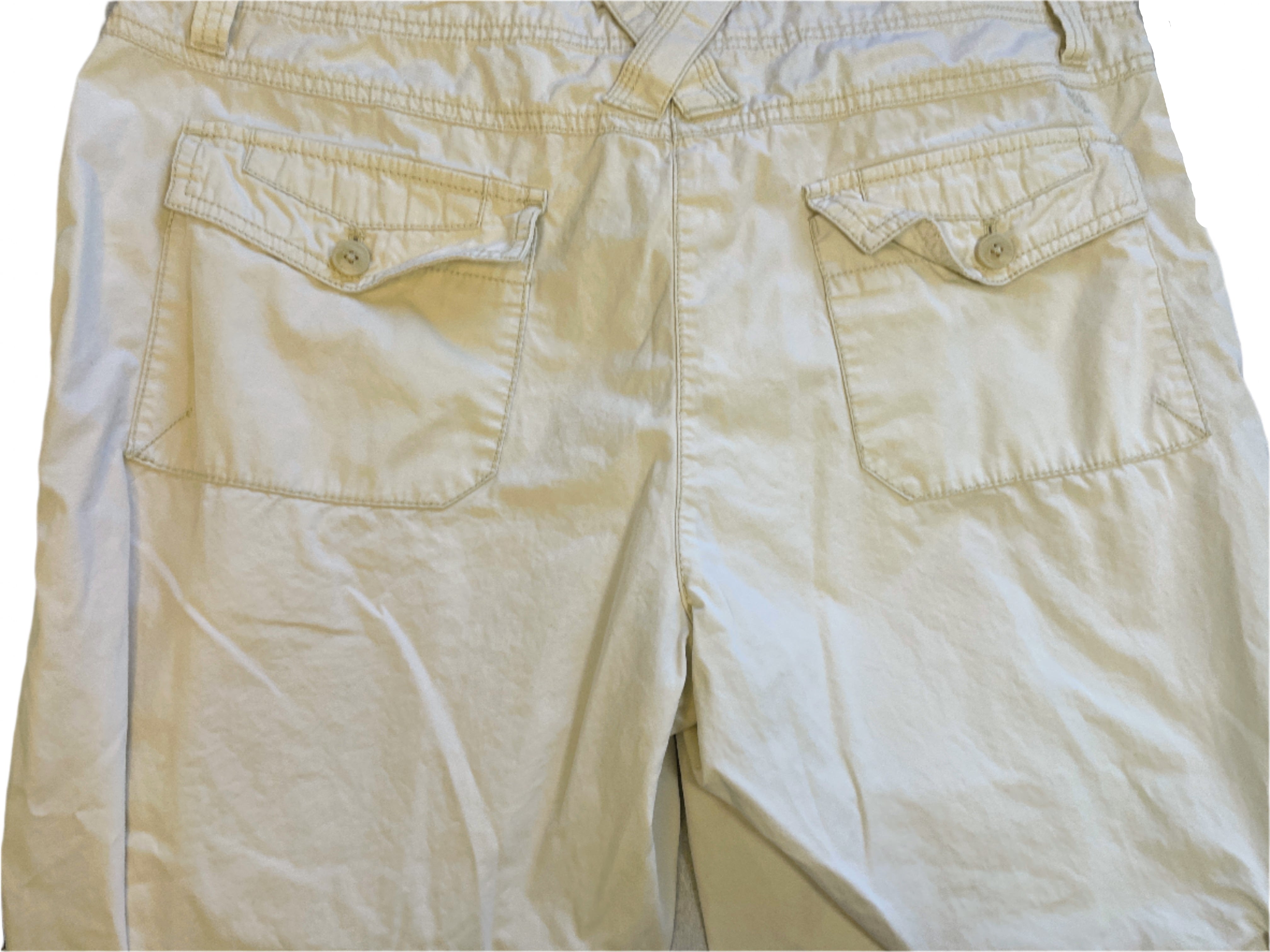 IZOD cream 100% cotton cargo capris size 12 