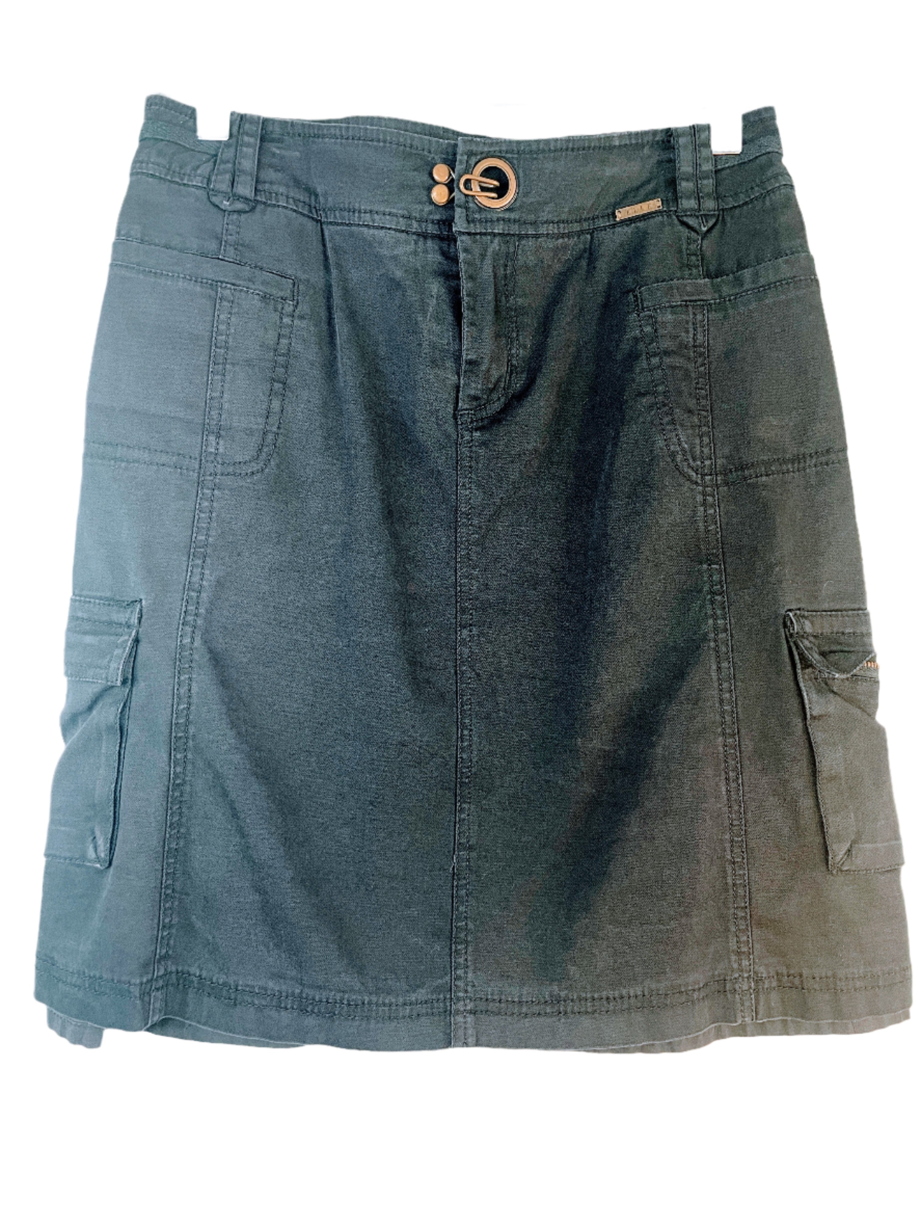 black  cargo skirt on a white background