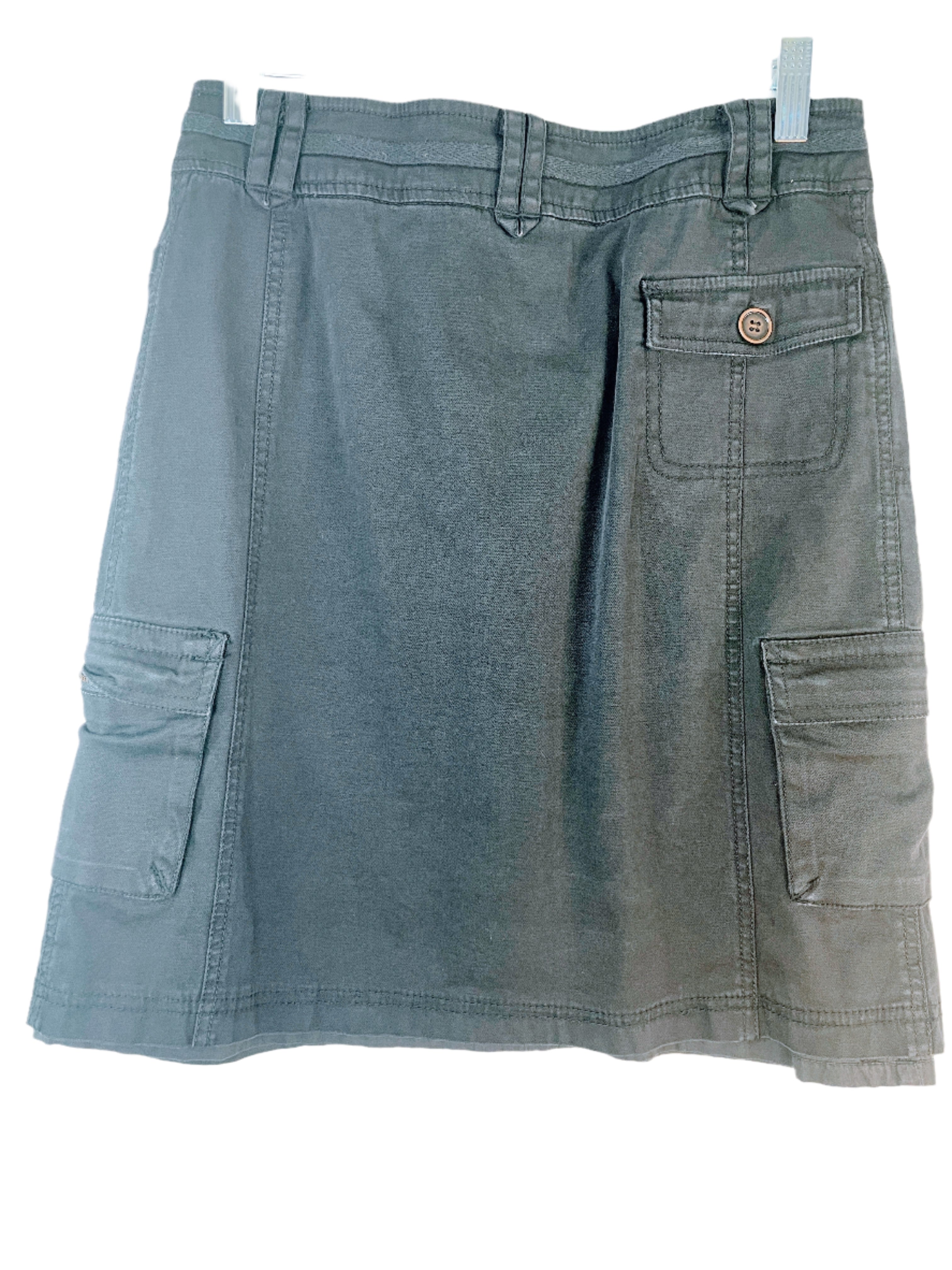 black cargo skirt on a white background