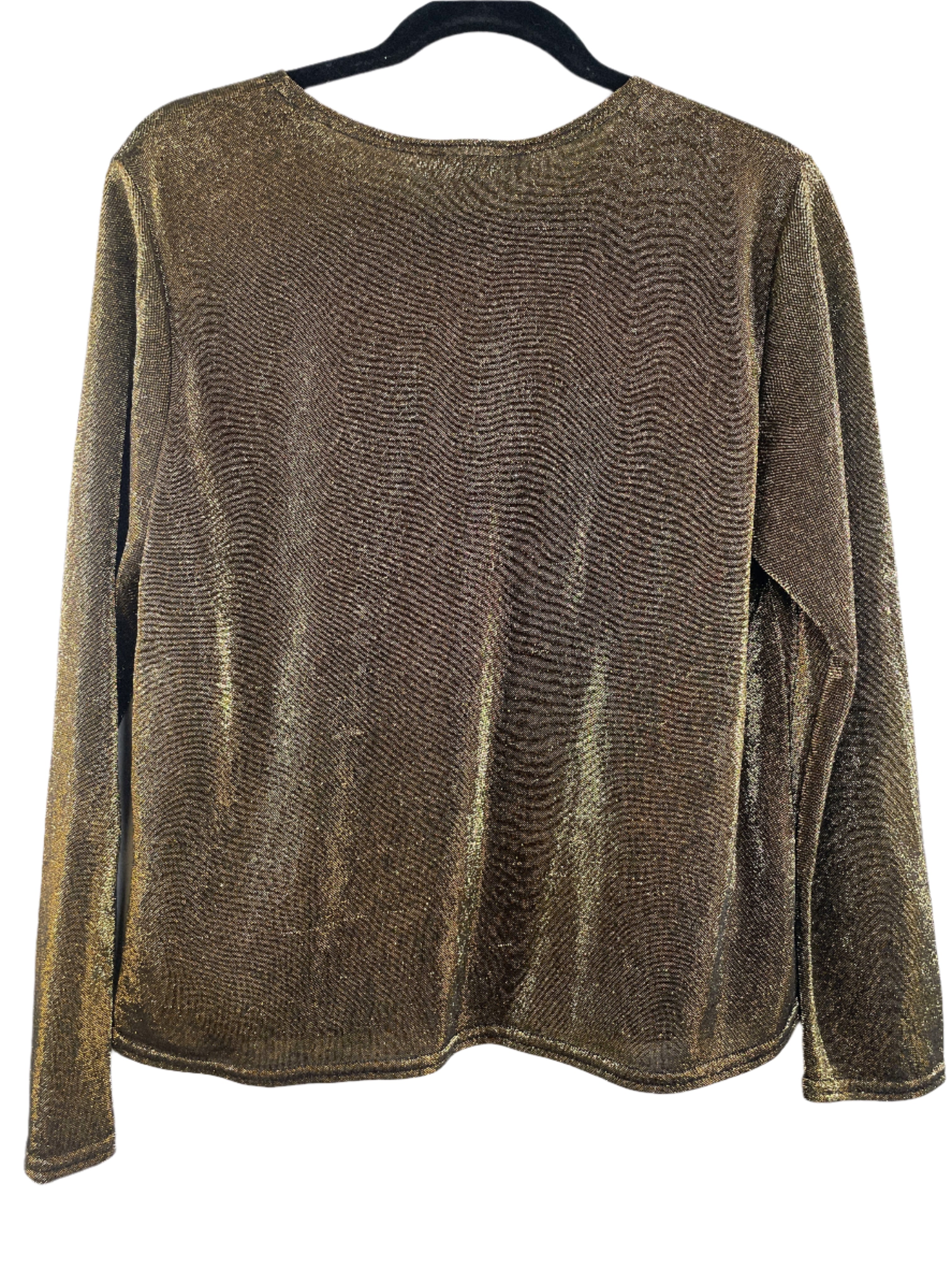 Gold metallic long sleeve top by M.J. Carroll