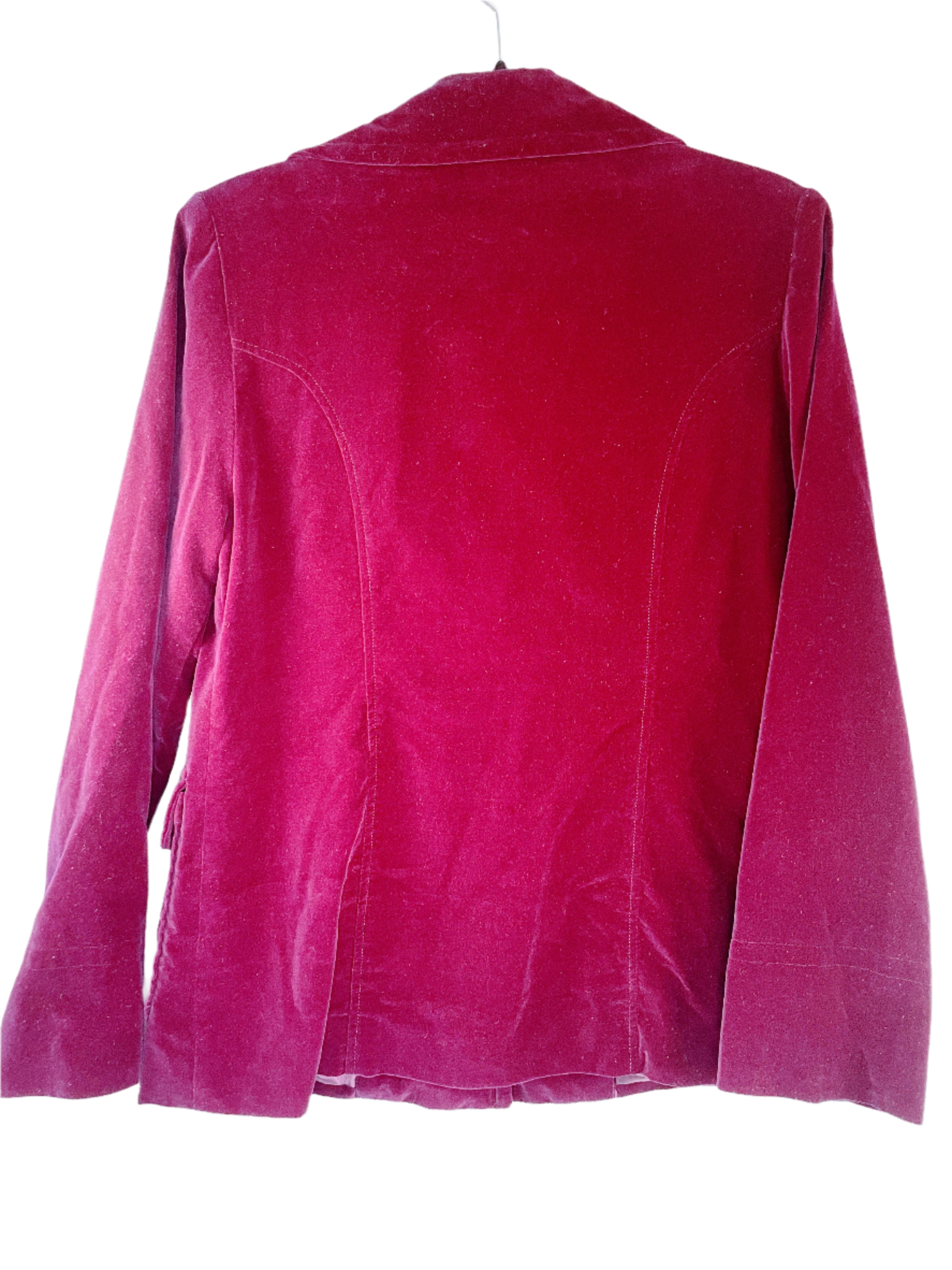 Jacob wine colour elvet blazer with front buttons and pockets