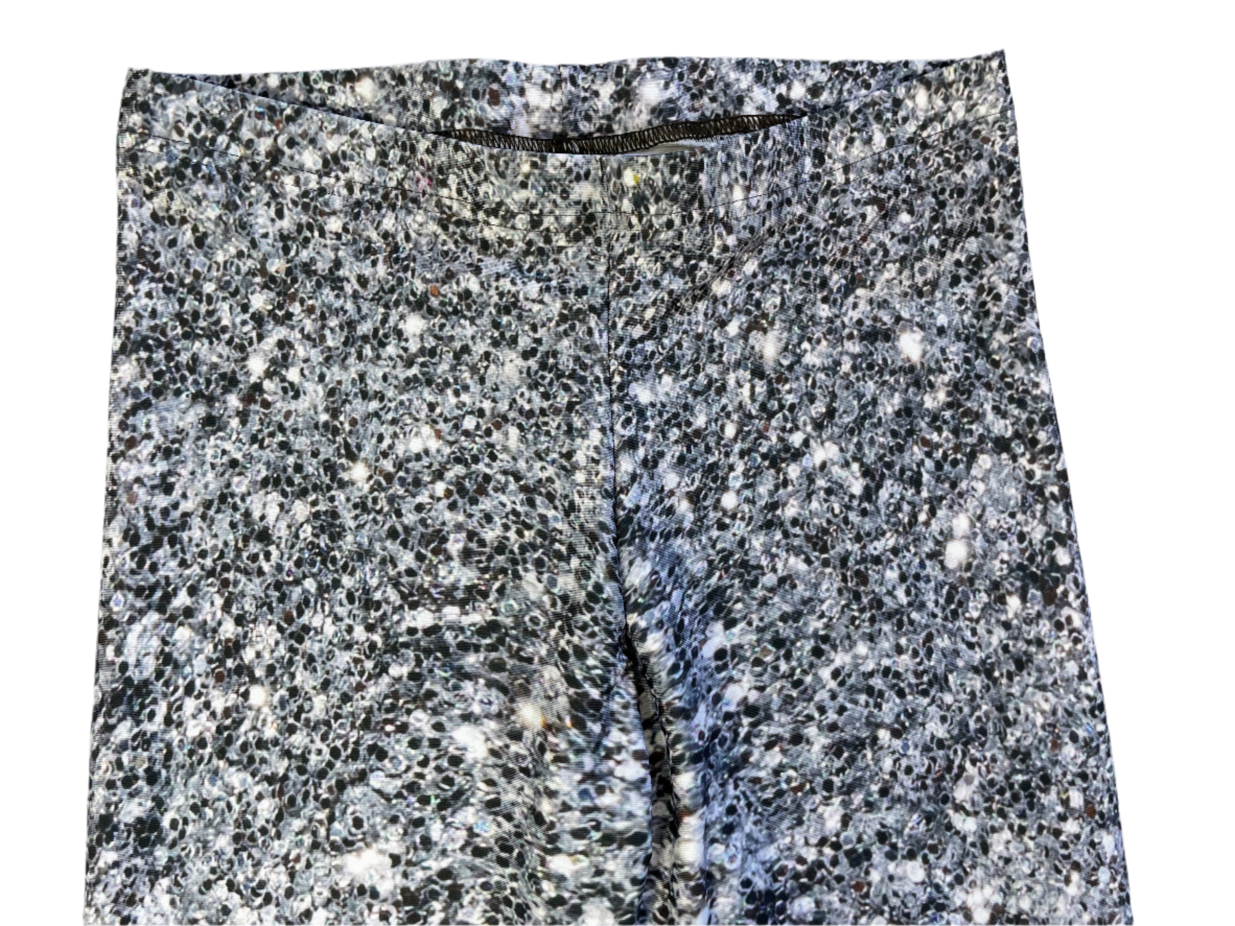 Speckled blue and gray pants on a light background
