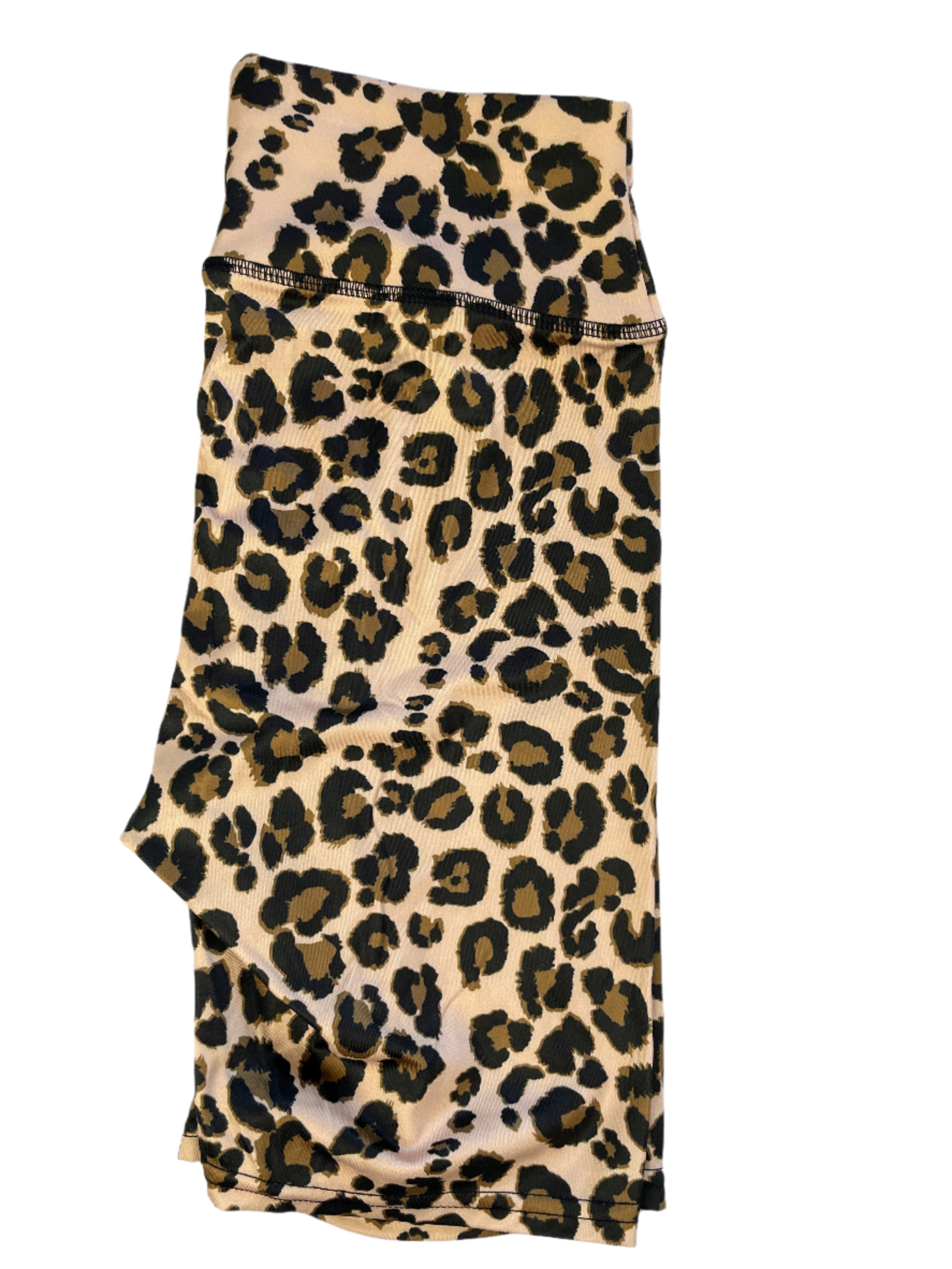 Leopard print spandex biker shorts in size medium