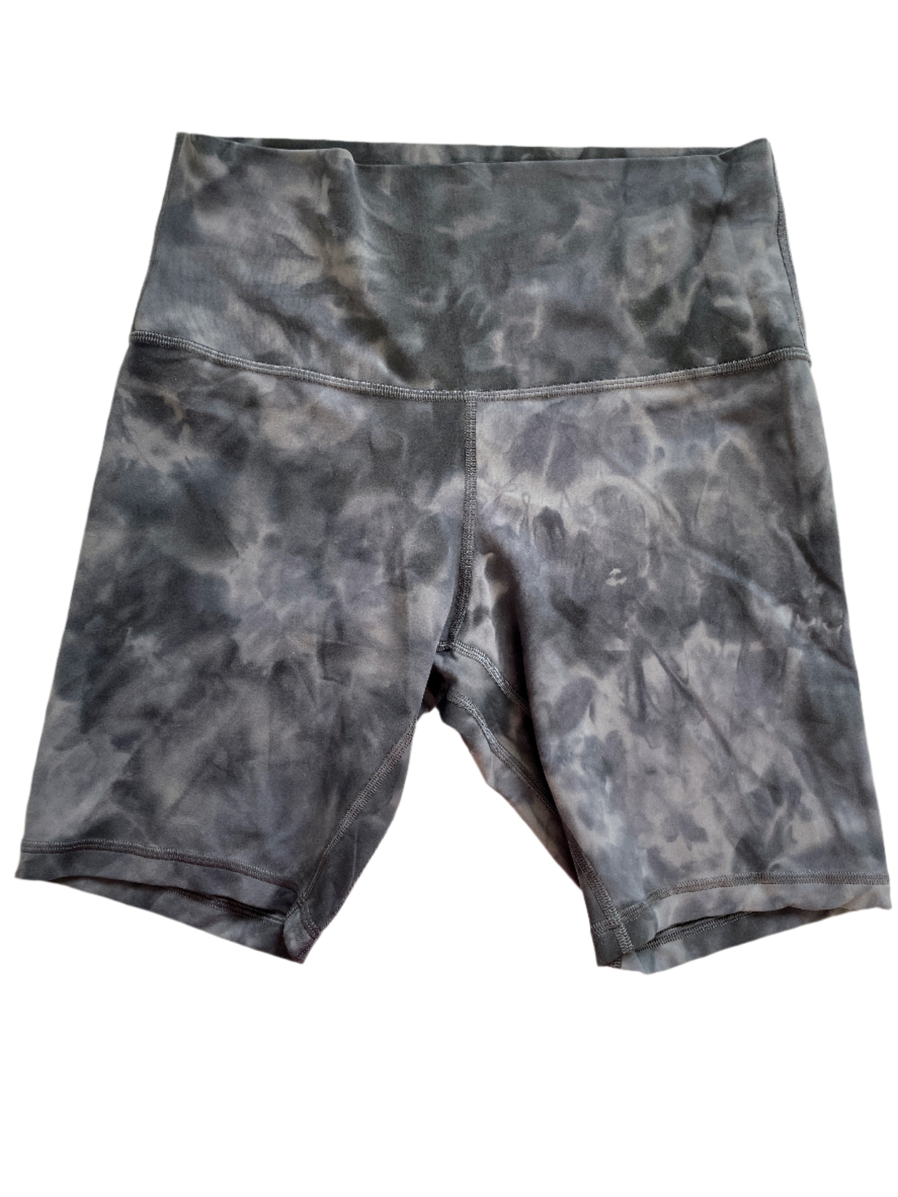 Lululemon marble grey high-rise biker shorts size 8, front view