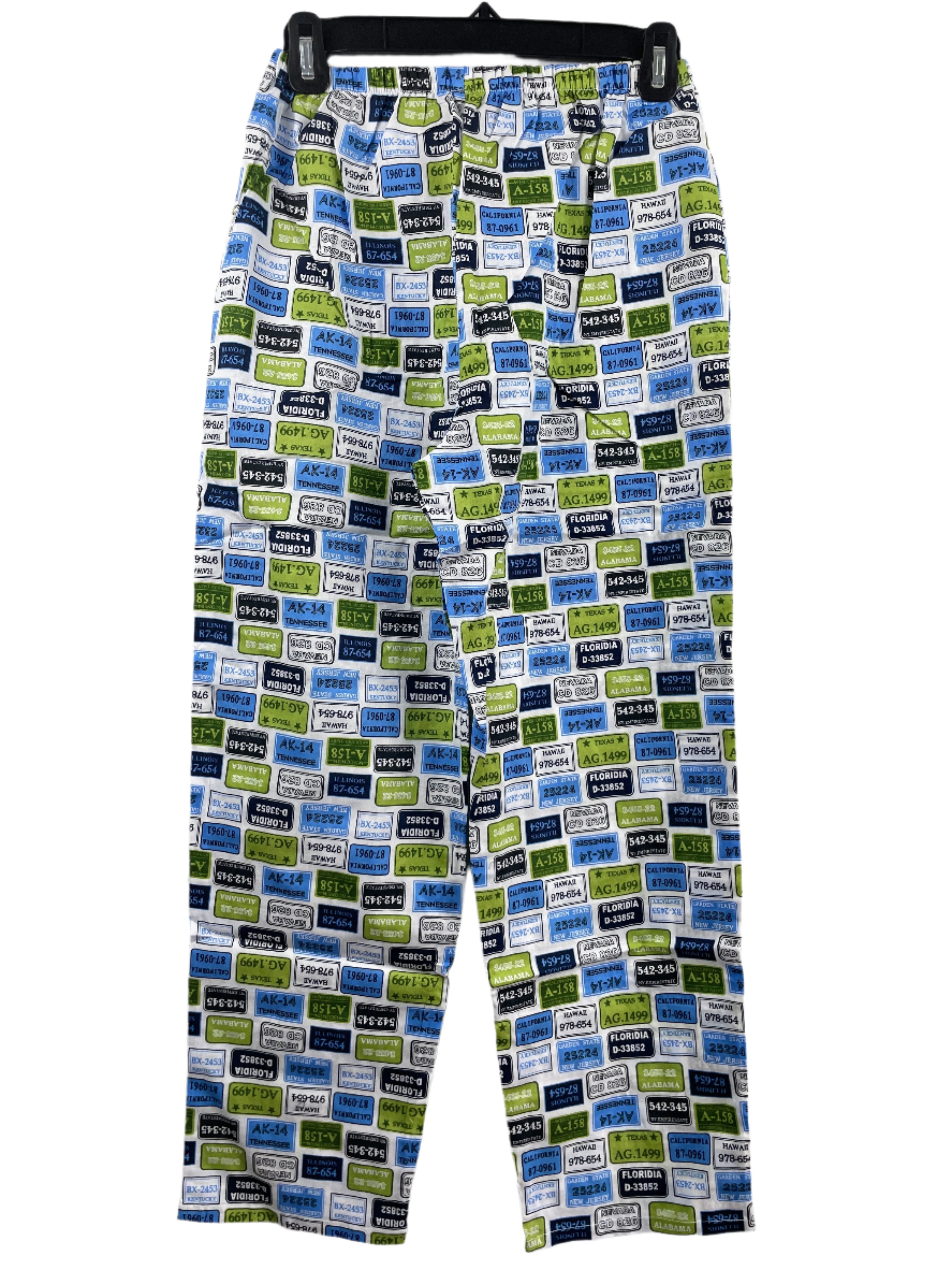 Laurent multicolour license plate print lightweight cotton pyjama set 