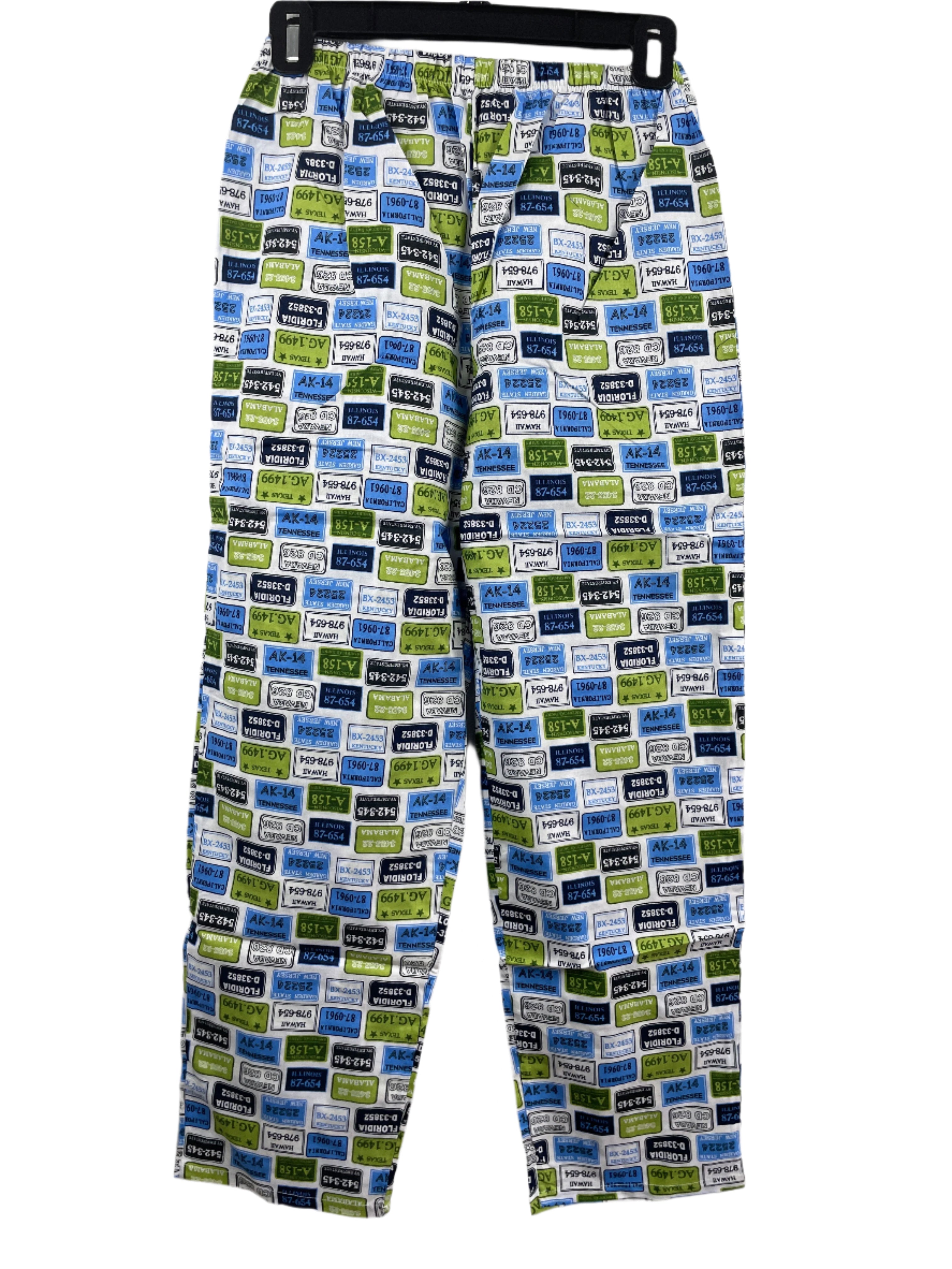 Laurent multicolour license plate print lightweight cotton pyjamas