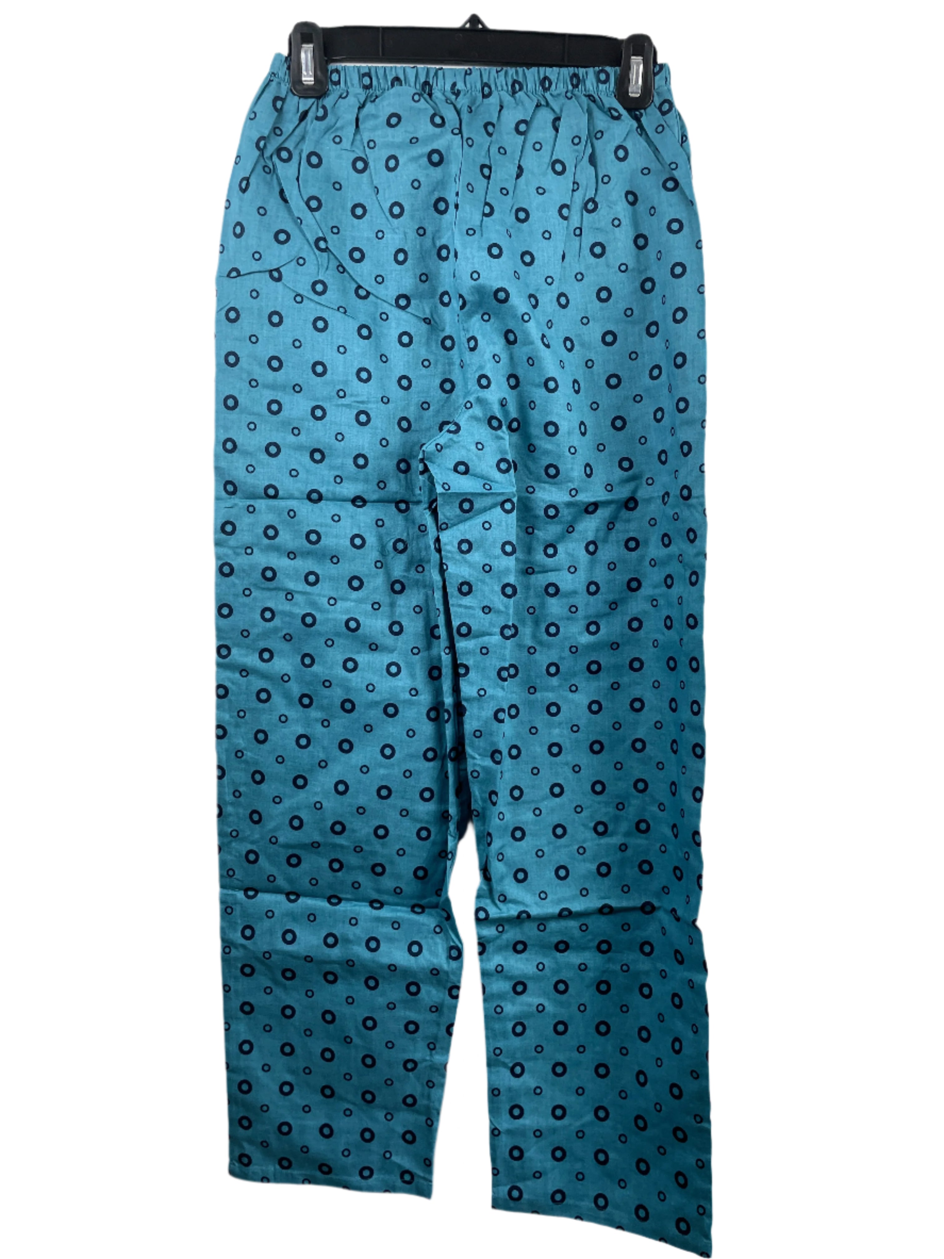 Laurent turquoise polka dot lightweight cotton pyjama set with elastic waist pants
