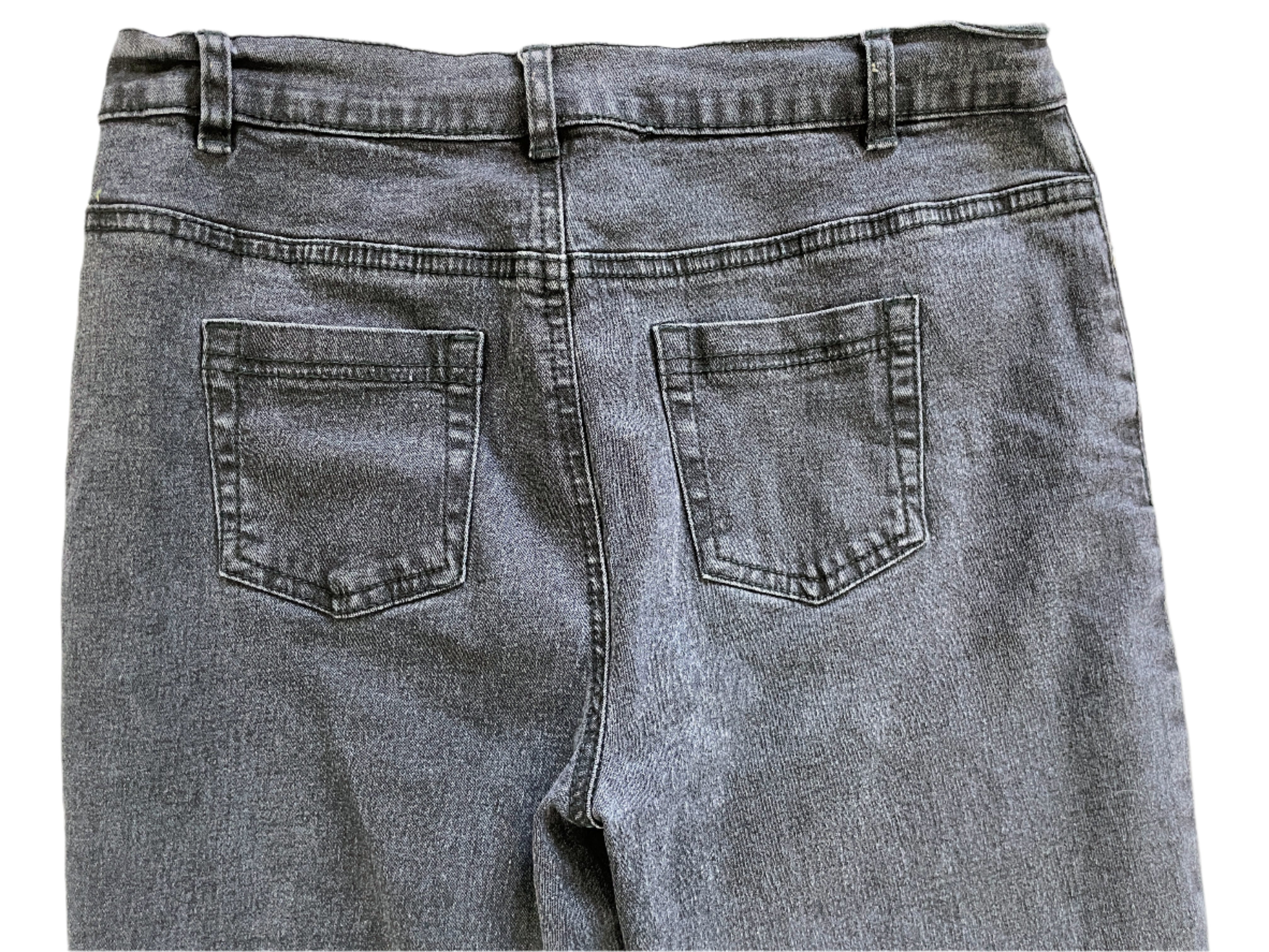 DG2 black straight leg jeans with sequin embellishments 