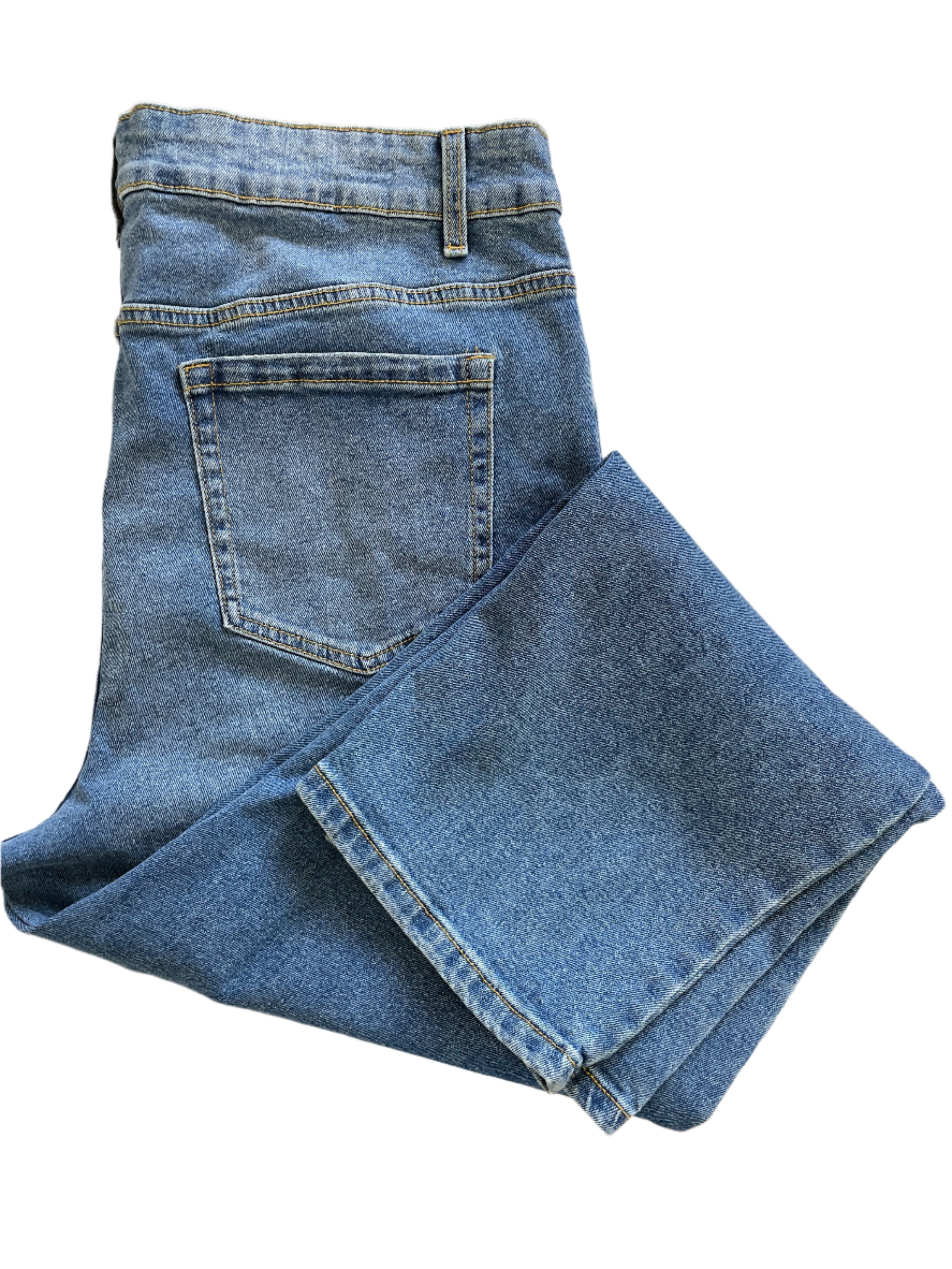 George straight leg stretch jeans size 18W in blue denim with five-pocket styling
