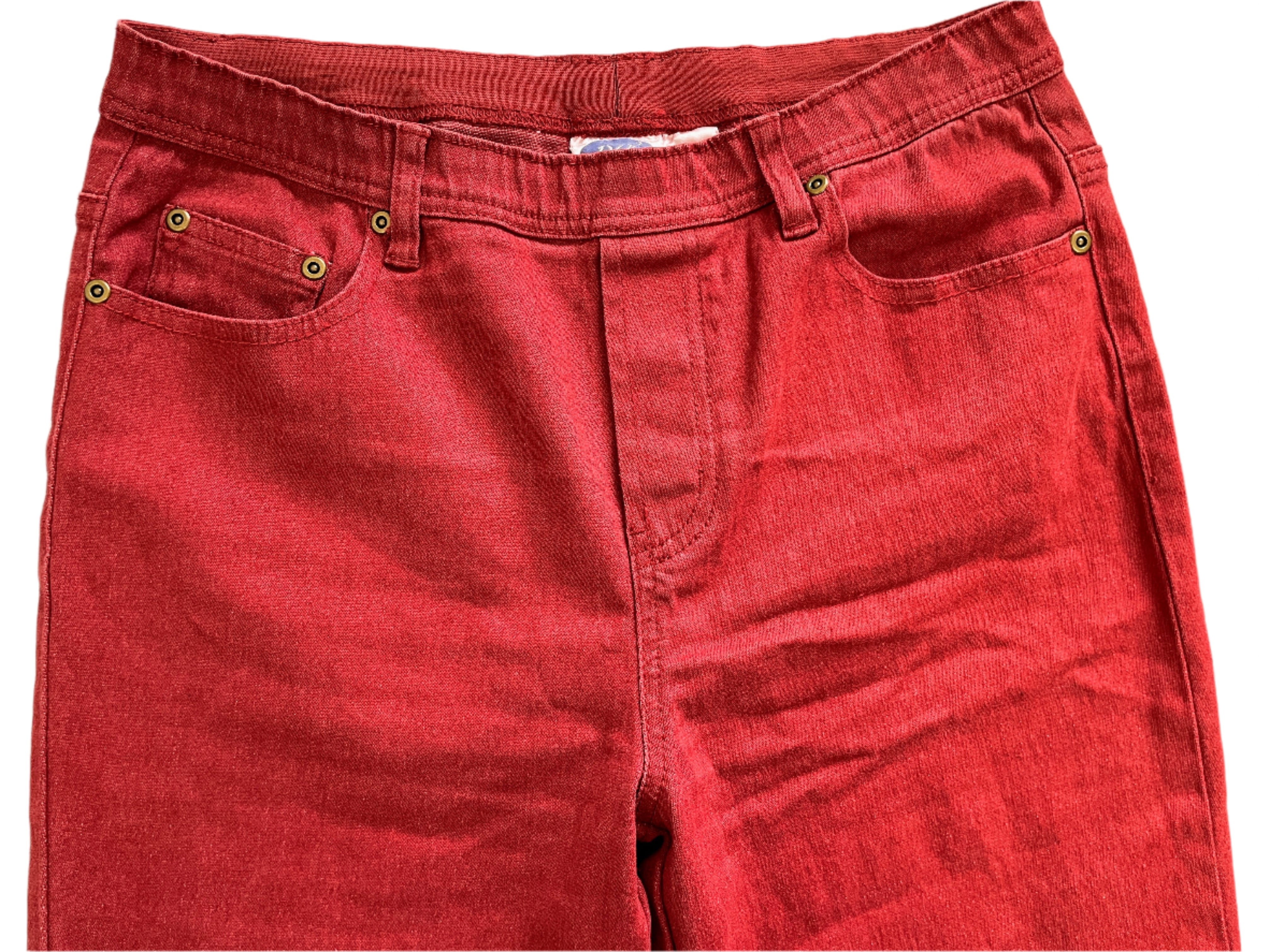 DG2 by Diane Gilman burgundy pull-on jeans, size small