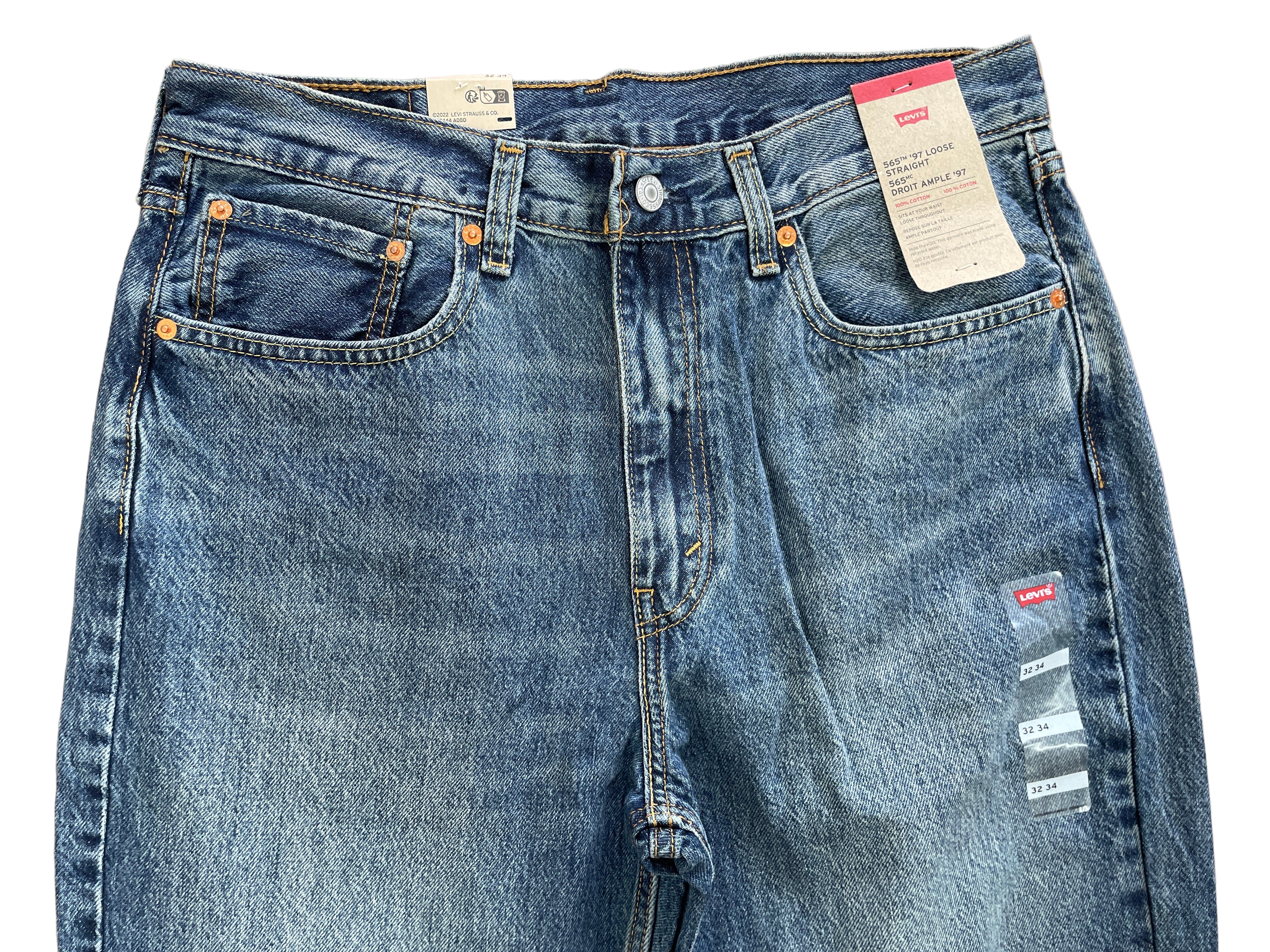 levi's 565 loose straight men's jeans blue front view