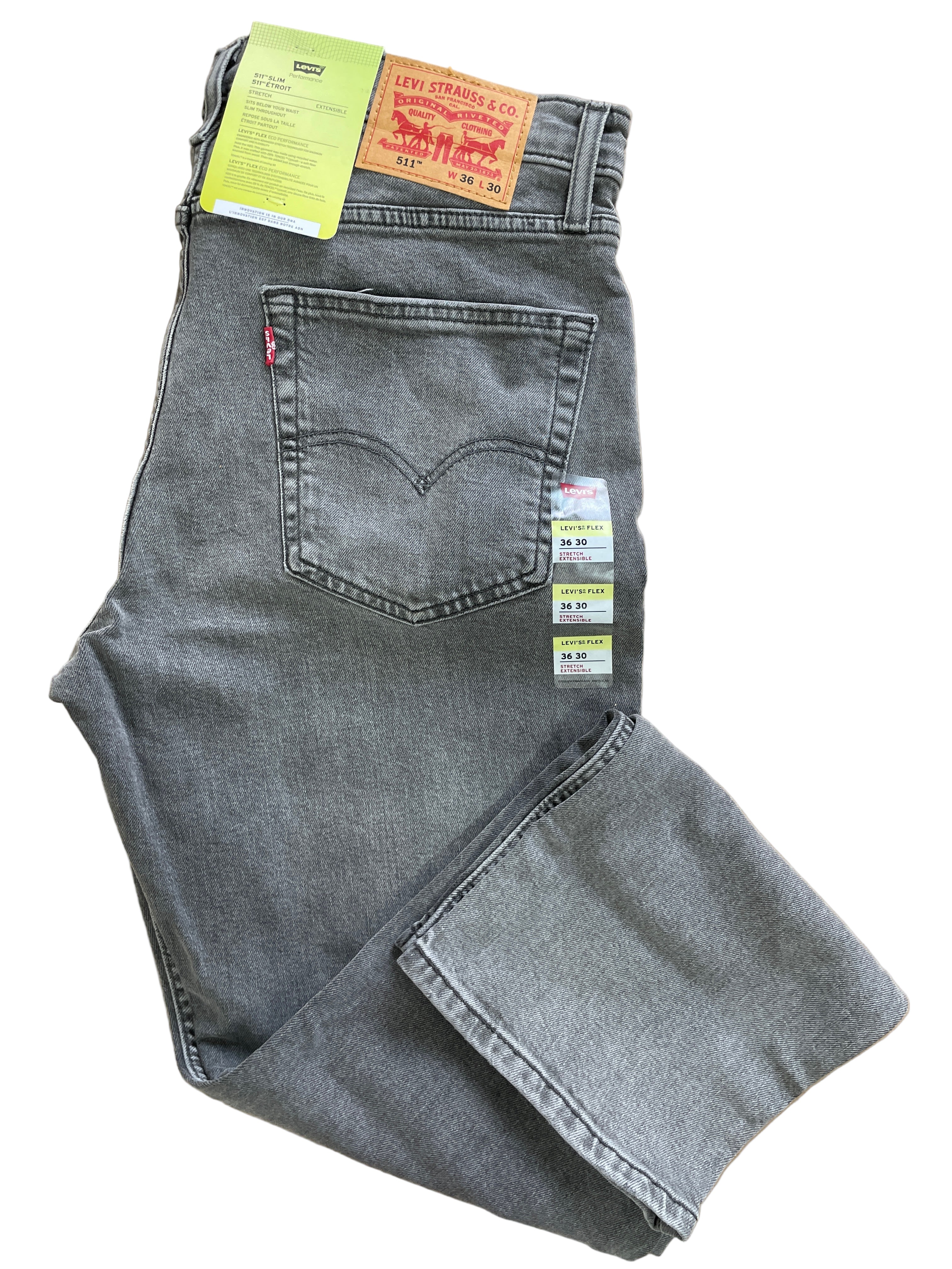 levi's 511 slim men's jeans grey folded view