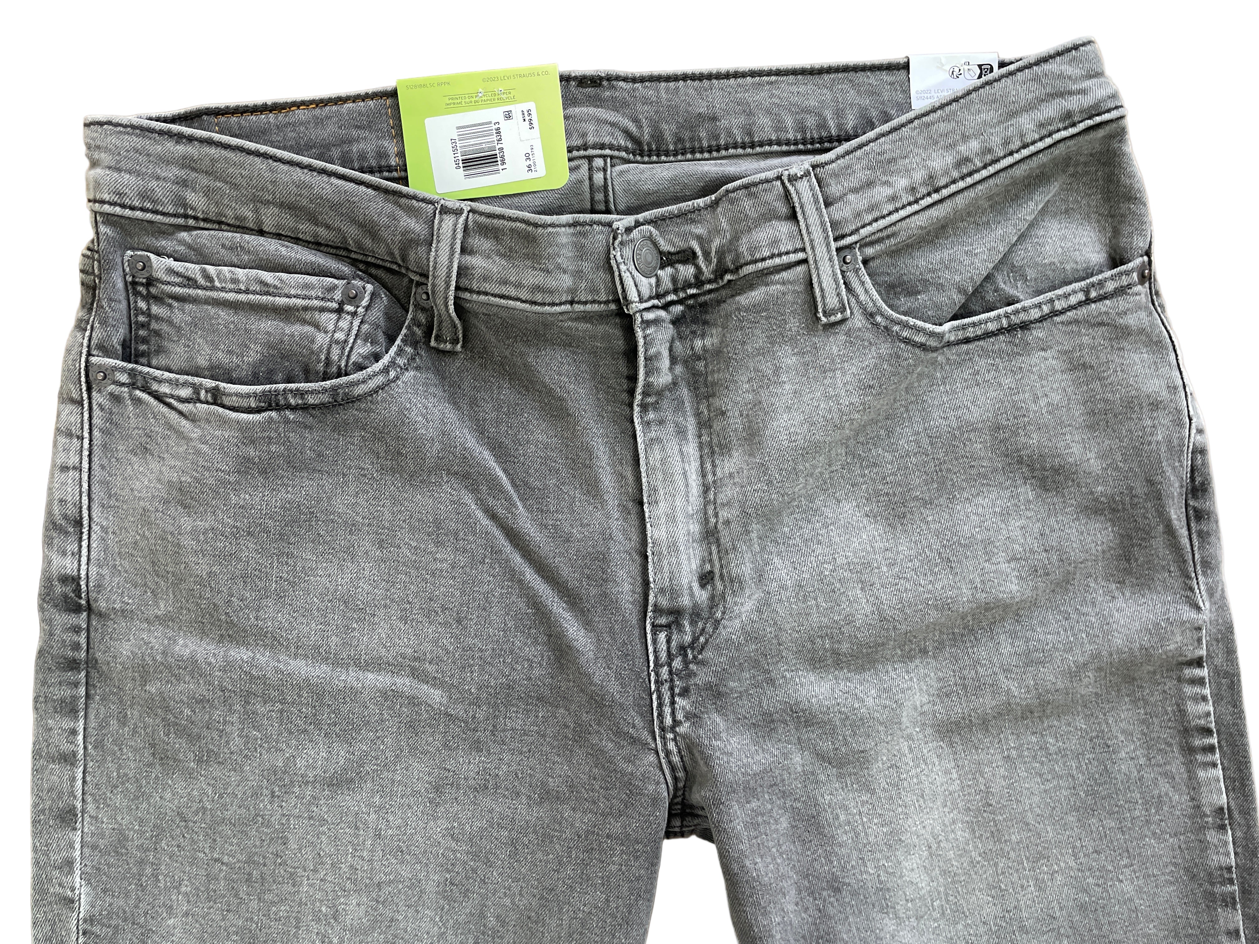 levi's 511 slim men's jeans grey front view