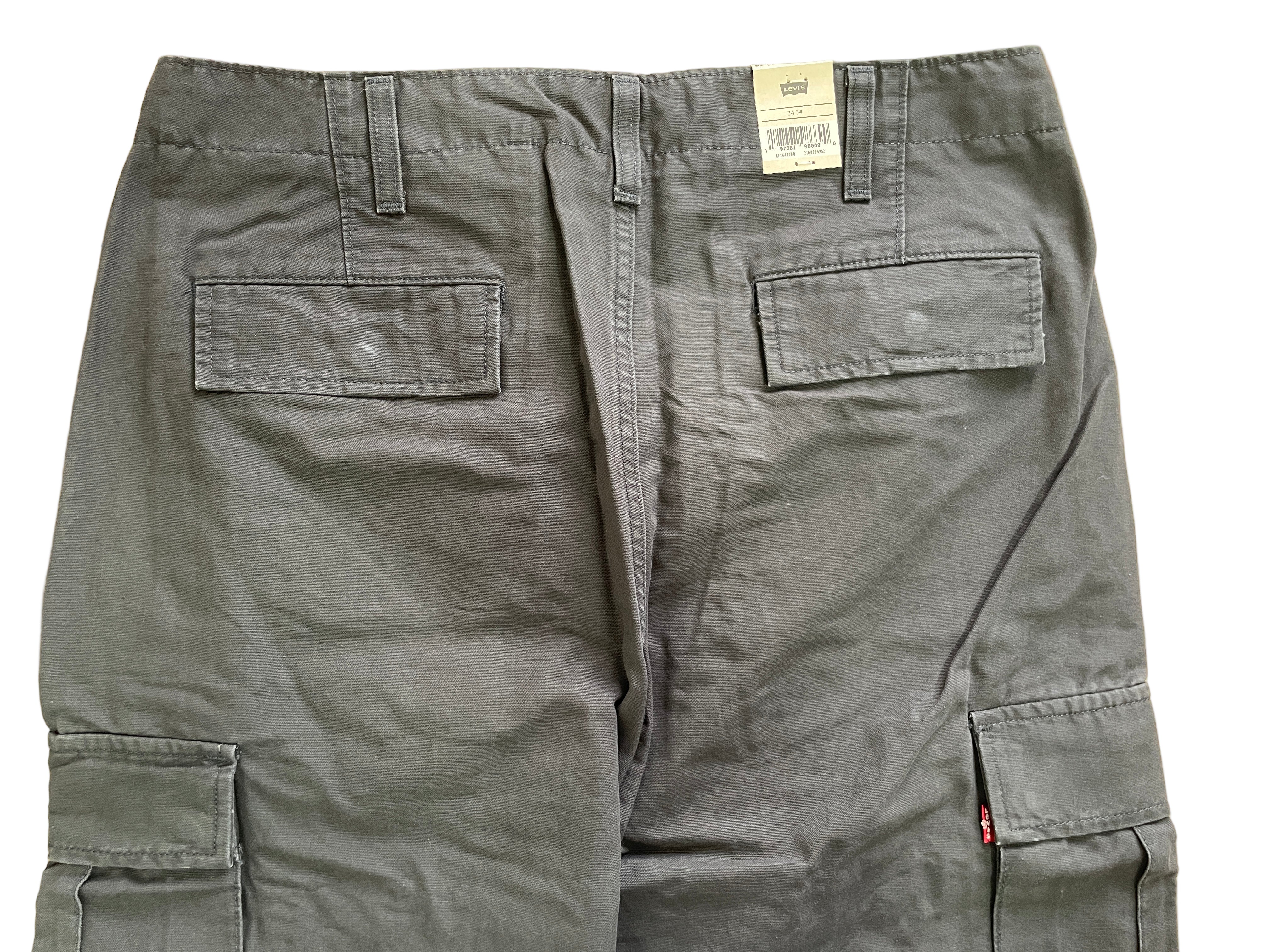 levi's xx cargo straight men's pants black back view