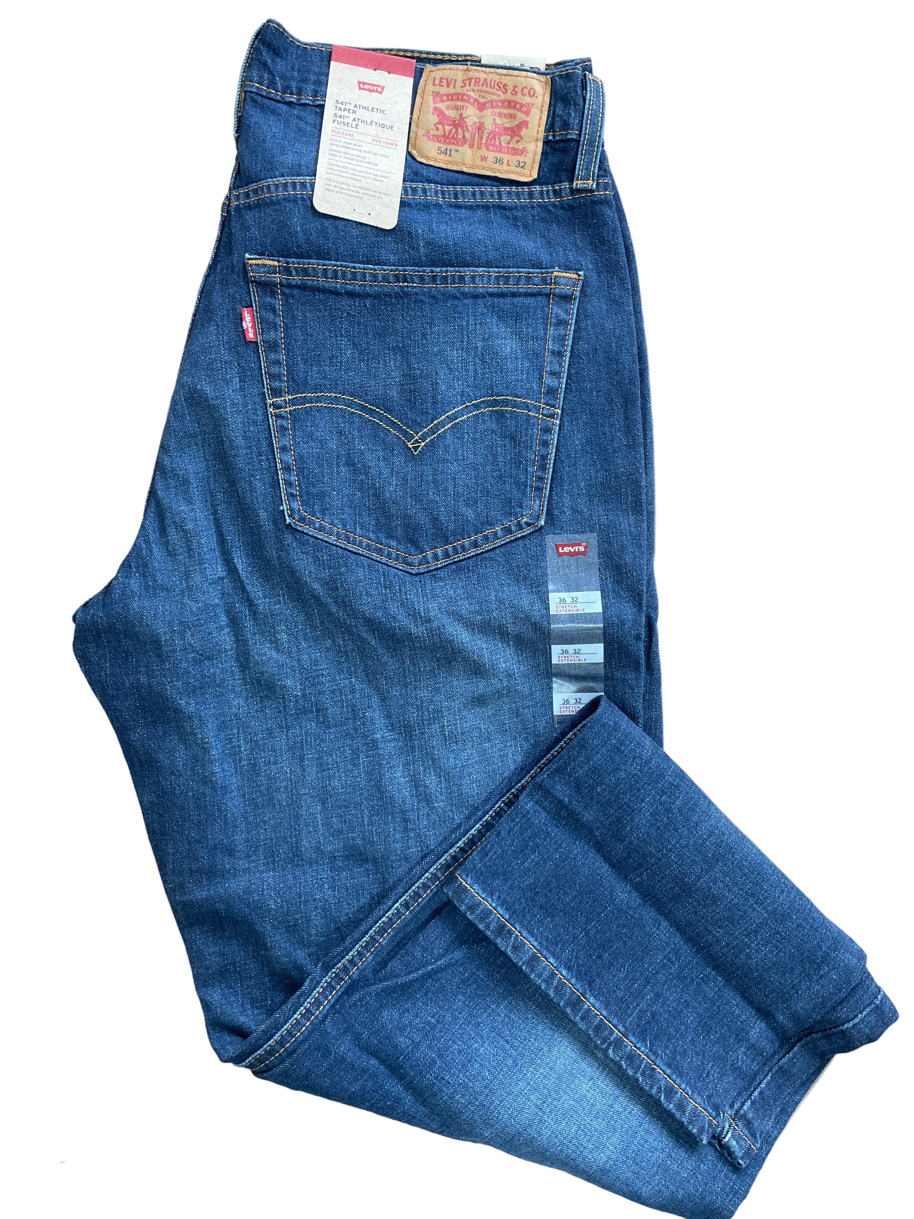 Levi's 541 Men's Athletic Taper Eco Ease blue jeans size 36x32