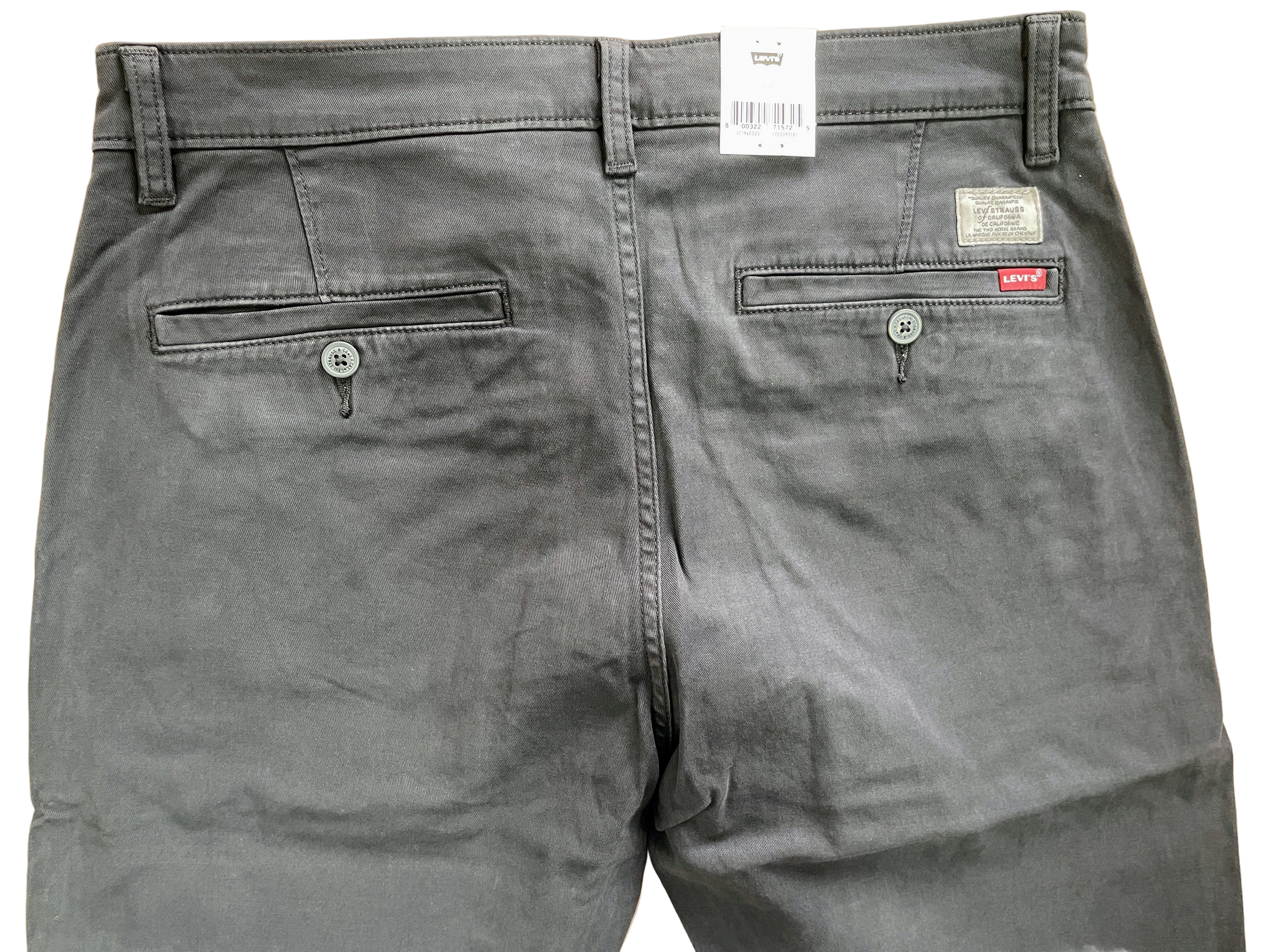 Levi’s XX Chino Standard Taper men’s black pants with tags, back view