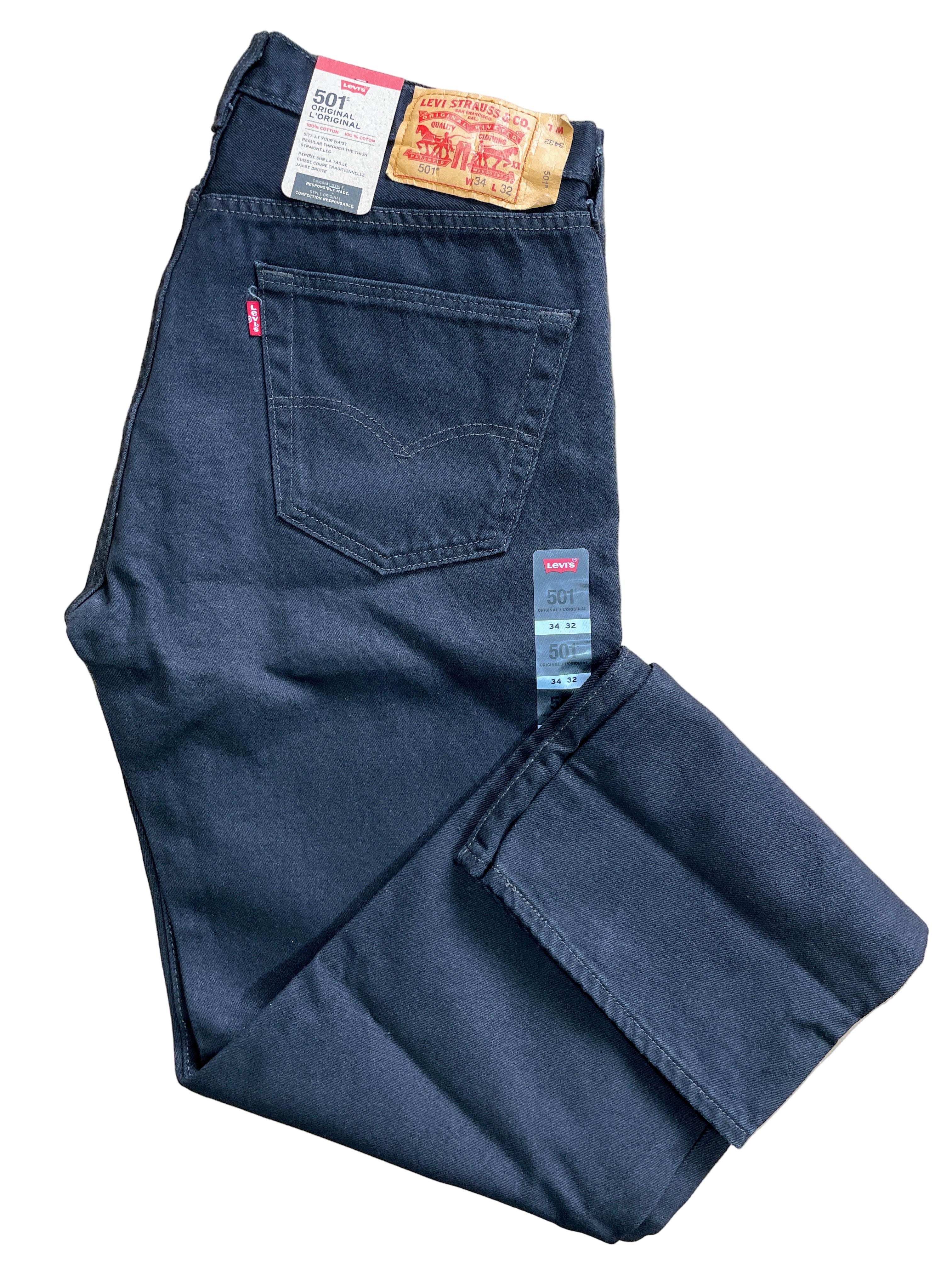 levi's 501 original men's jeans black 34x32
