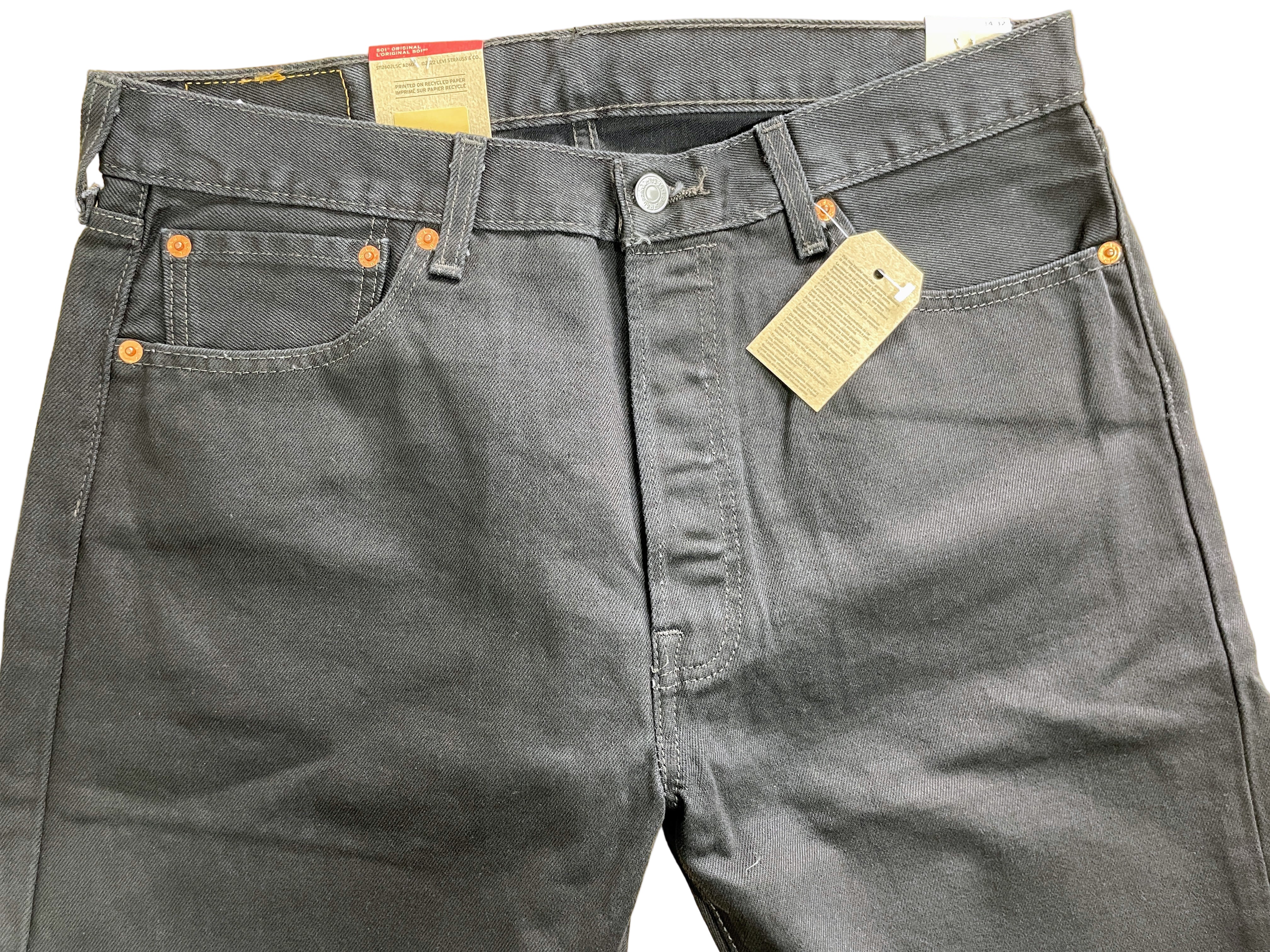 levi's 501 original men's jeans black 34x32 front view