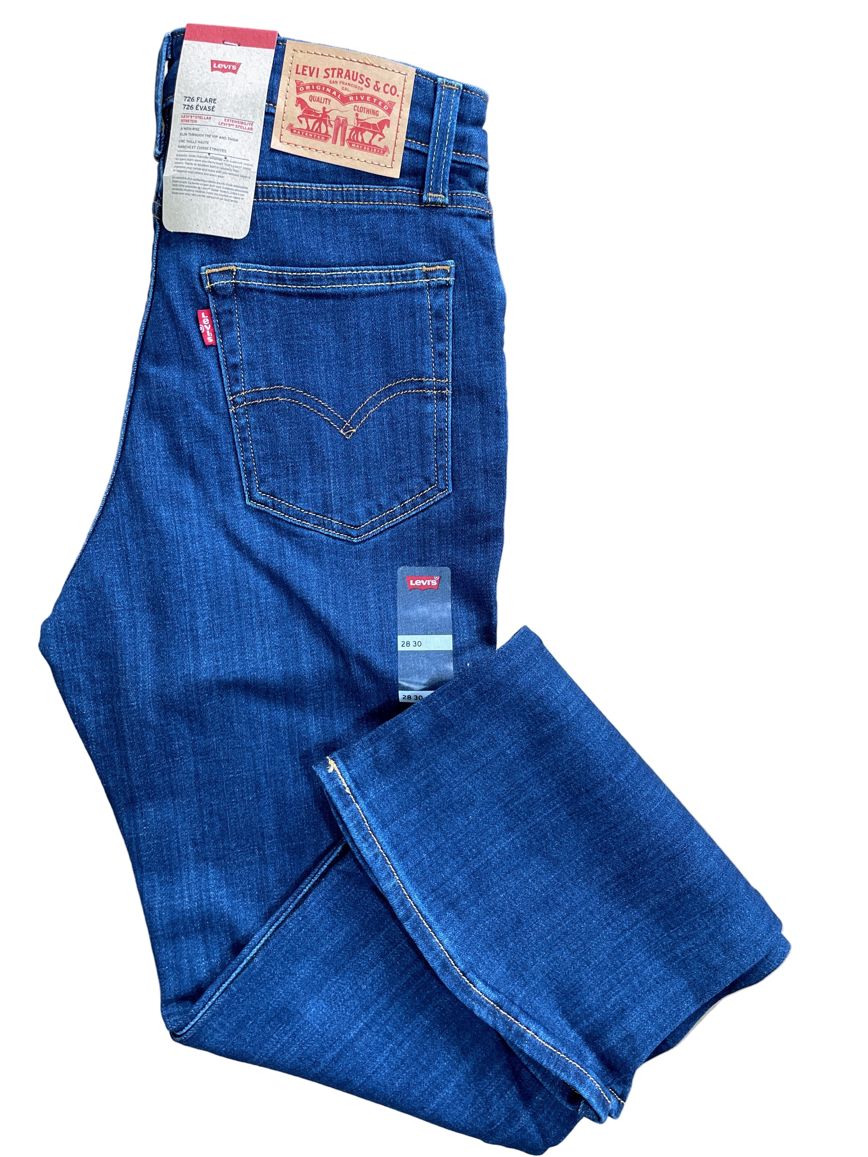levi's 726 flare women's jeans dark wash 28x30