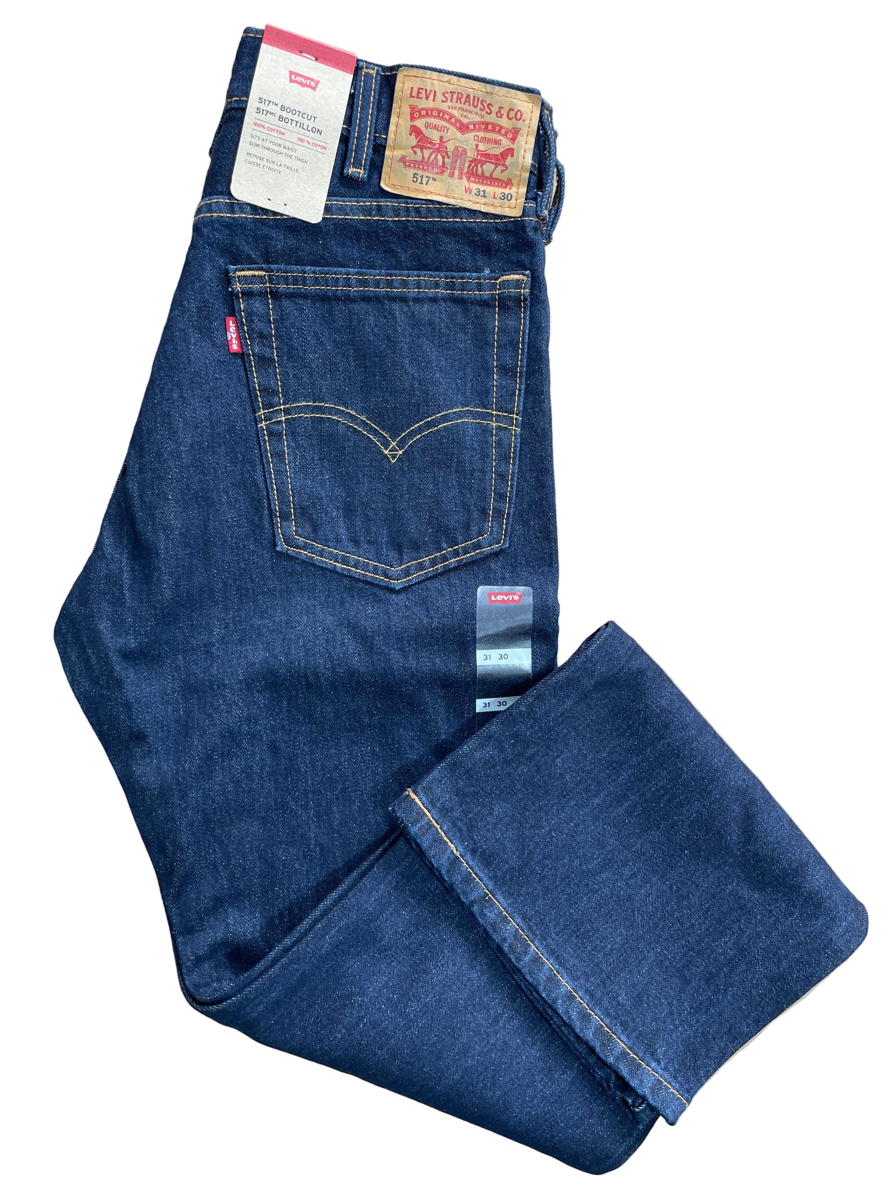 levi's 517 bootcut men's jeans dark wash 31x30