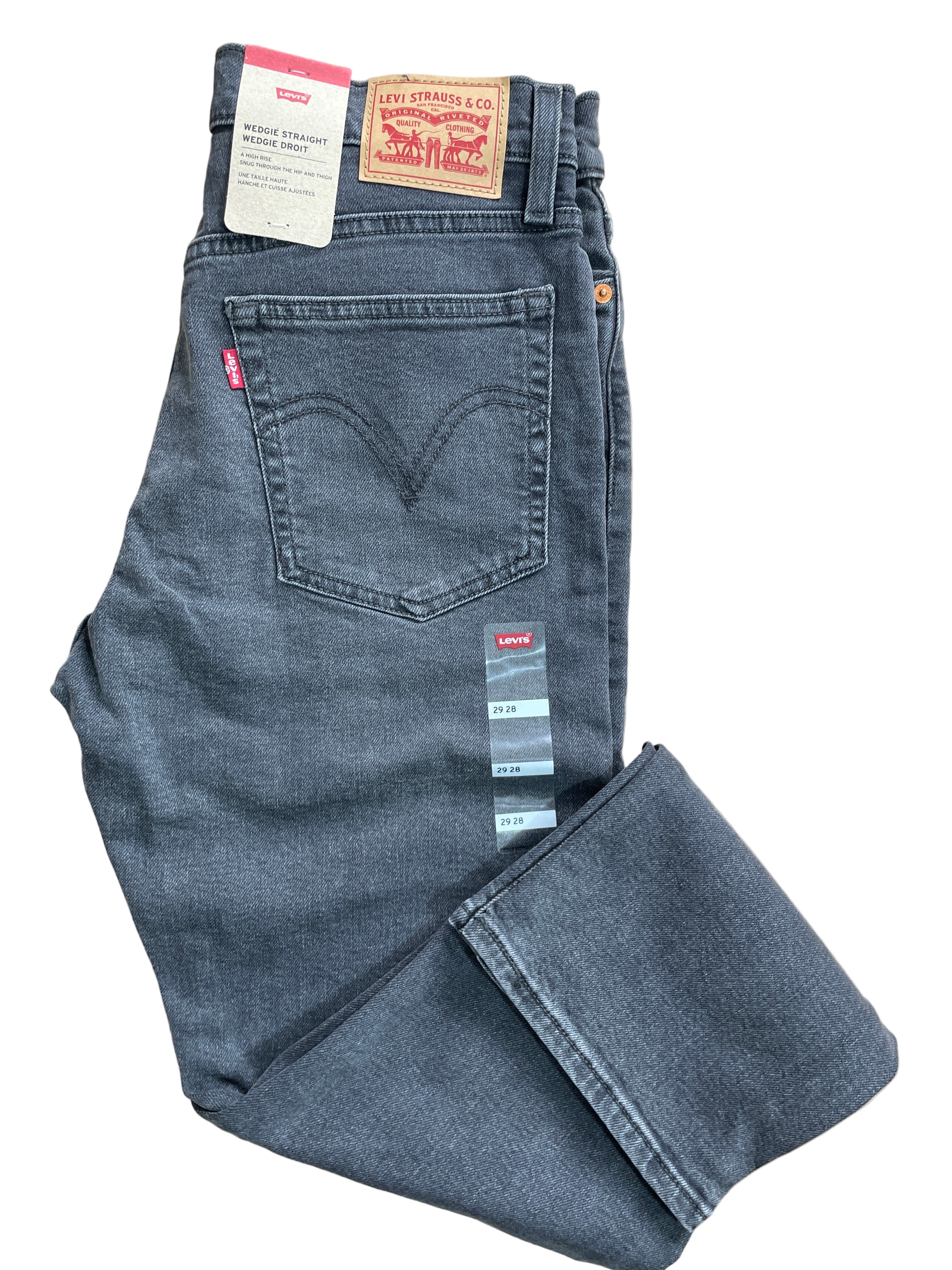 levis wedgie straight jeans folded view