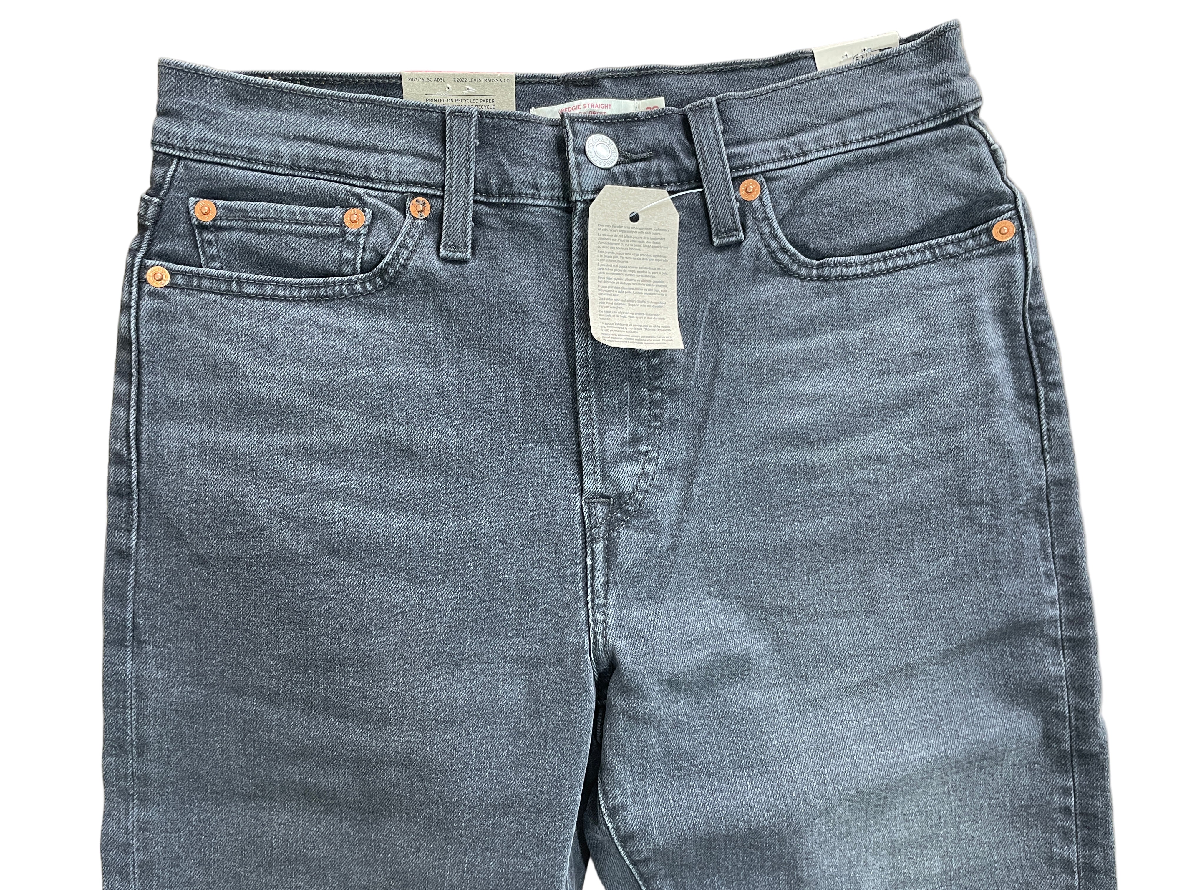 levis wedgie straight jeans folded view front view