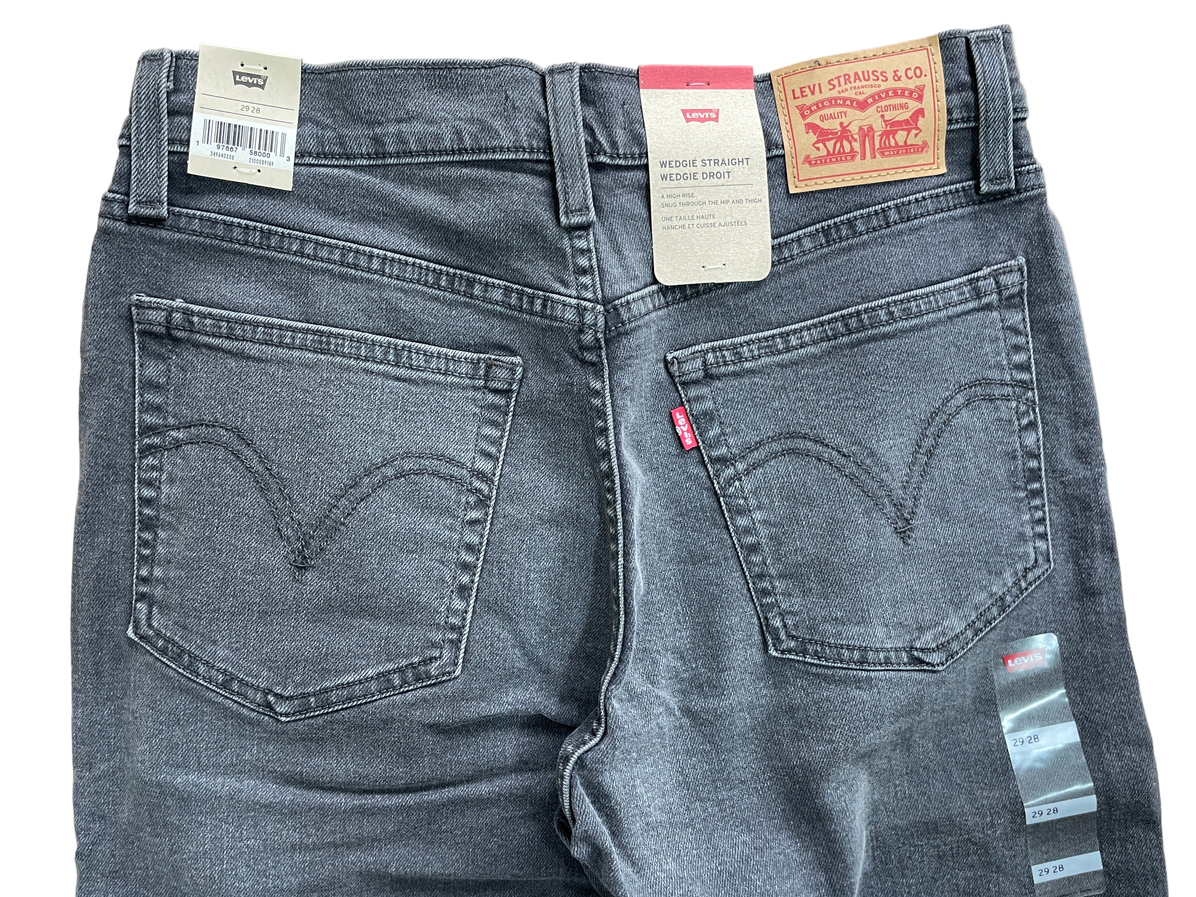 levis wedgie straight jeans folded view back view