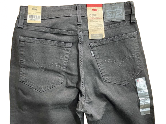 Levi's 726 Flare black jeans back view