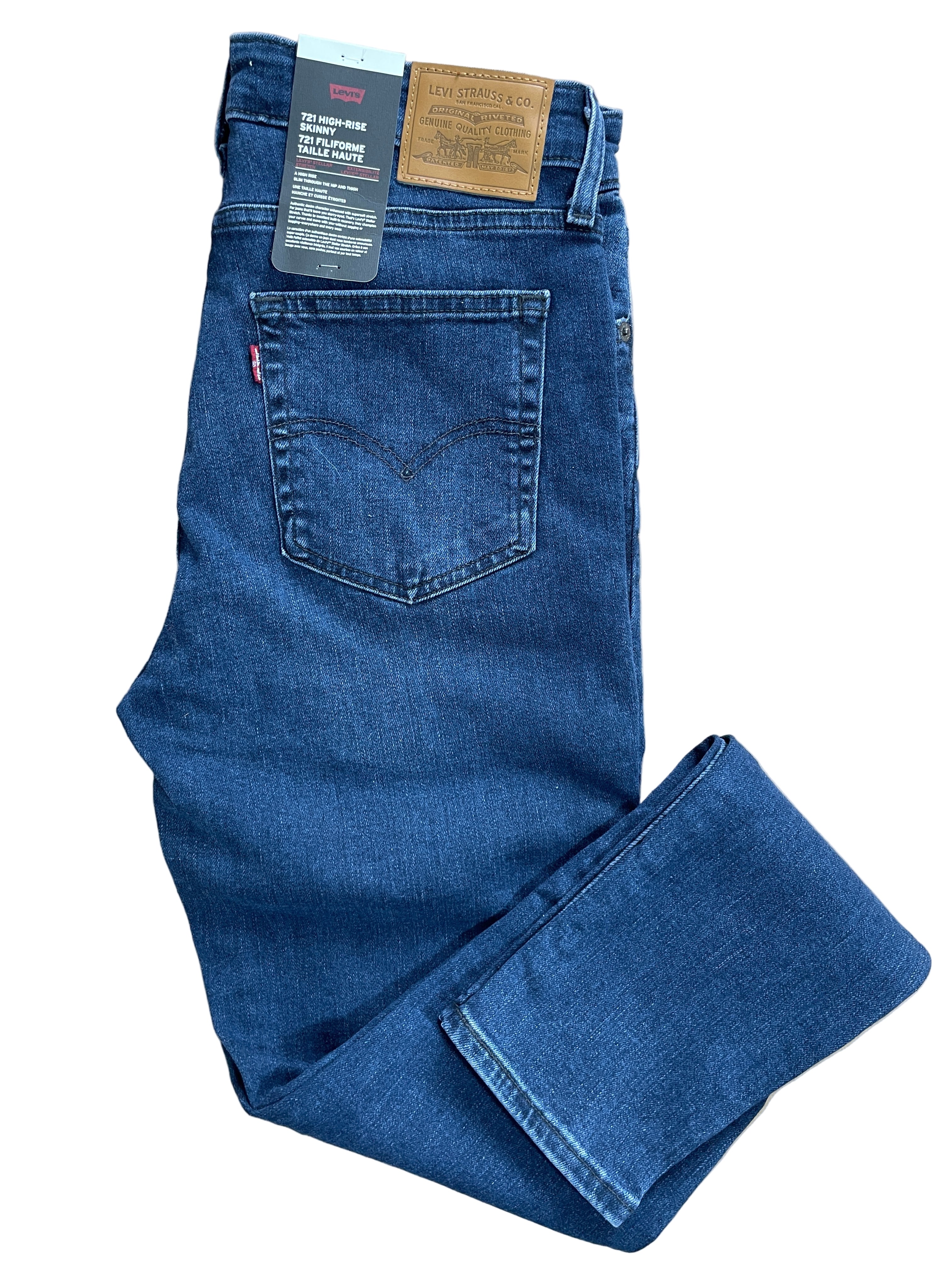 levi's 721 high-rise skinny women's jeans stellar stretch folded view